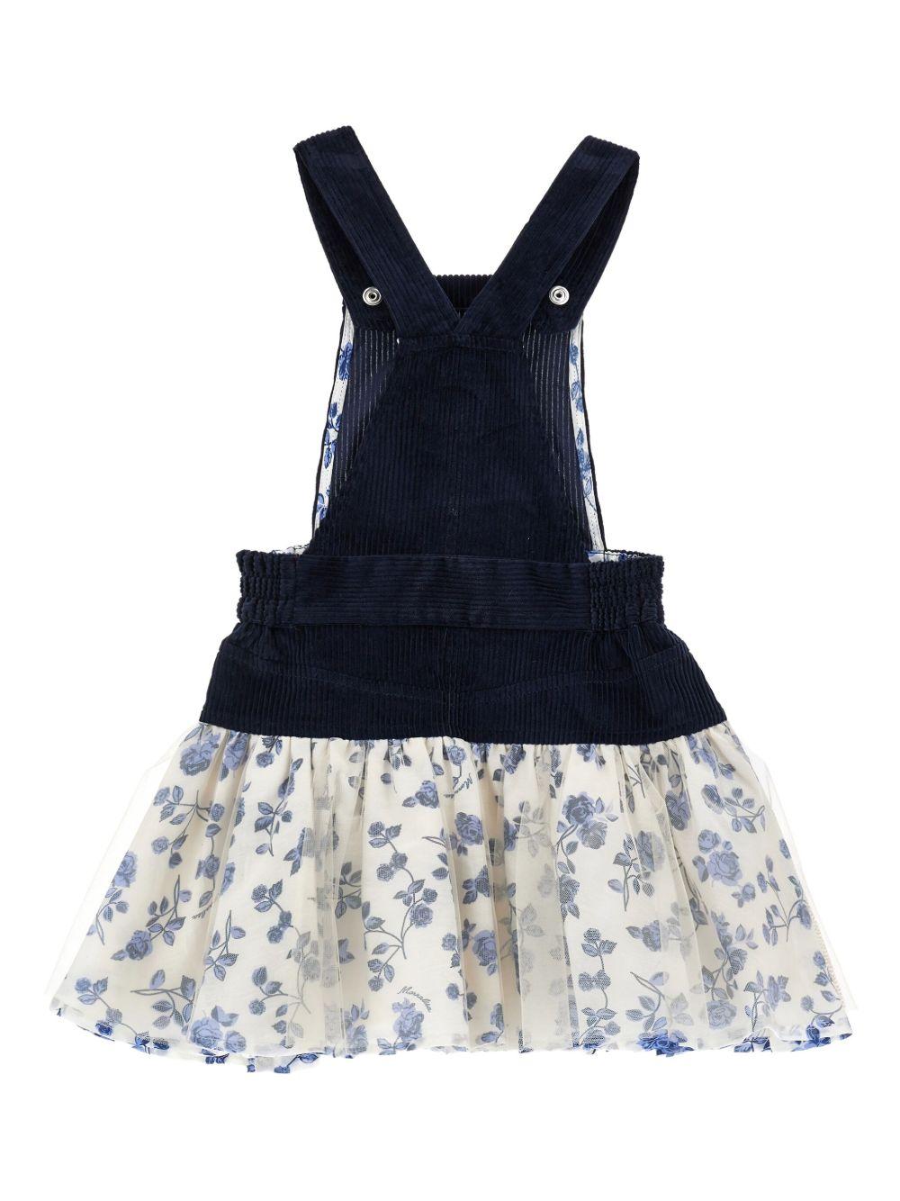 Abiti per bambina Monnalisa blu con gonna a fiori - Rubino Kids