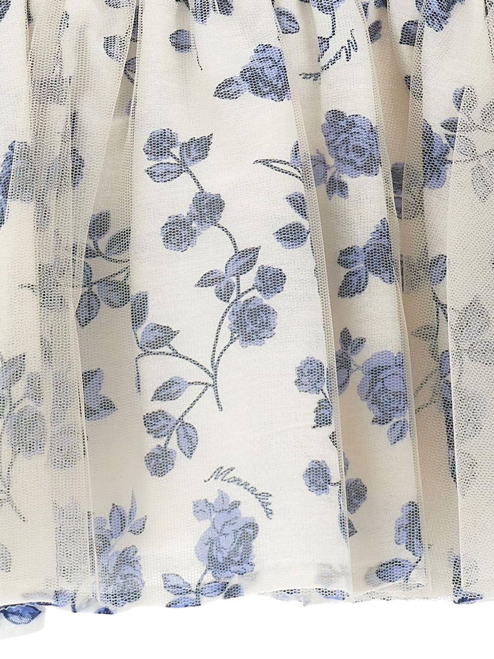 Abiti per bambina Monnalisa blu con gonna a fiori - Rubino Kids