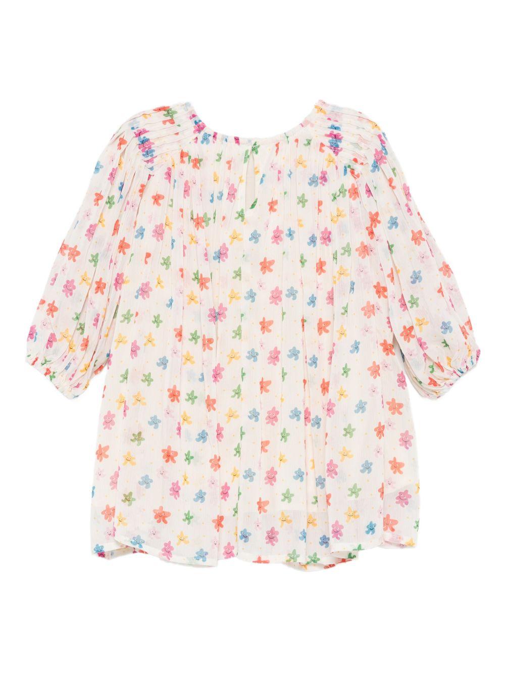 Abito a fiori per neonata Stella McCartney Kids multicolor con pantaloncini abbinati - Rubino Kids