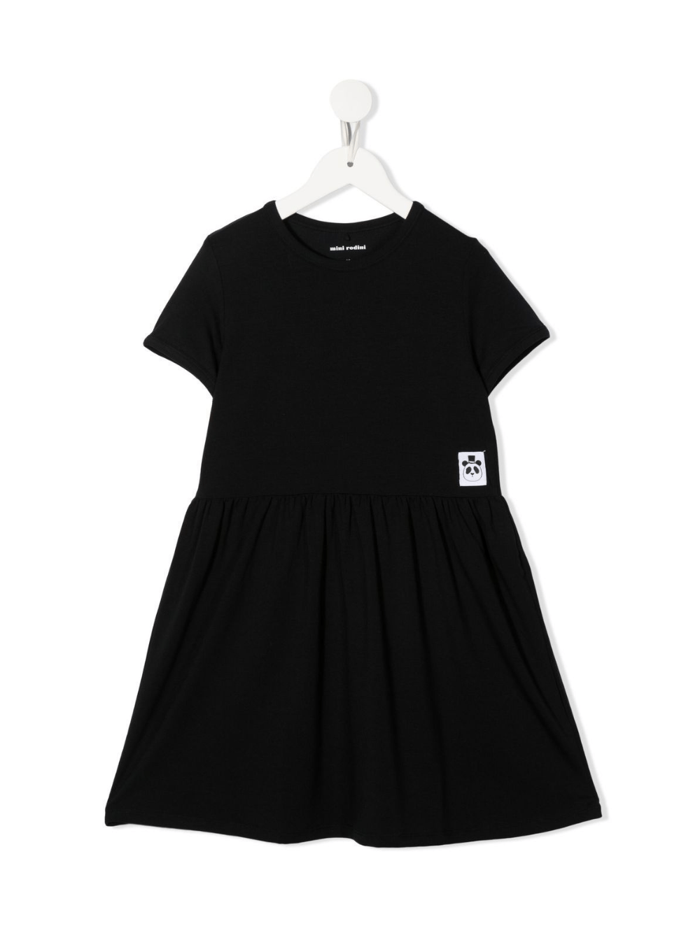 Abito a maniche corte per bambina Mini Rodini nero con girocollo - Rubino Kids