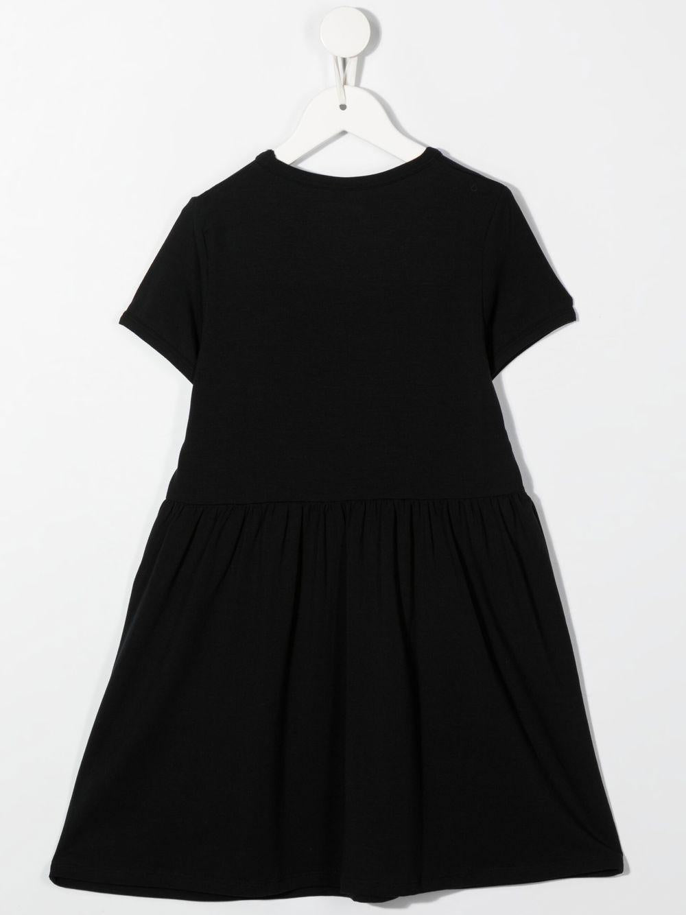 Abito a maniche corte per bambina Mini Rodini nero con girocollo - Rubino Kids