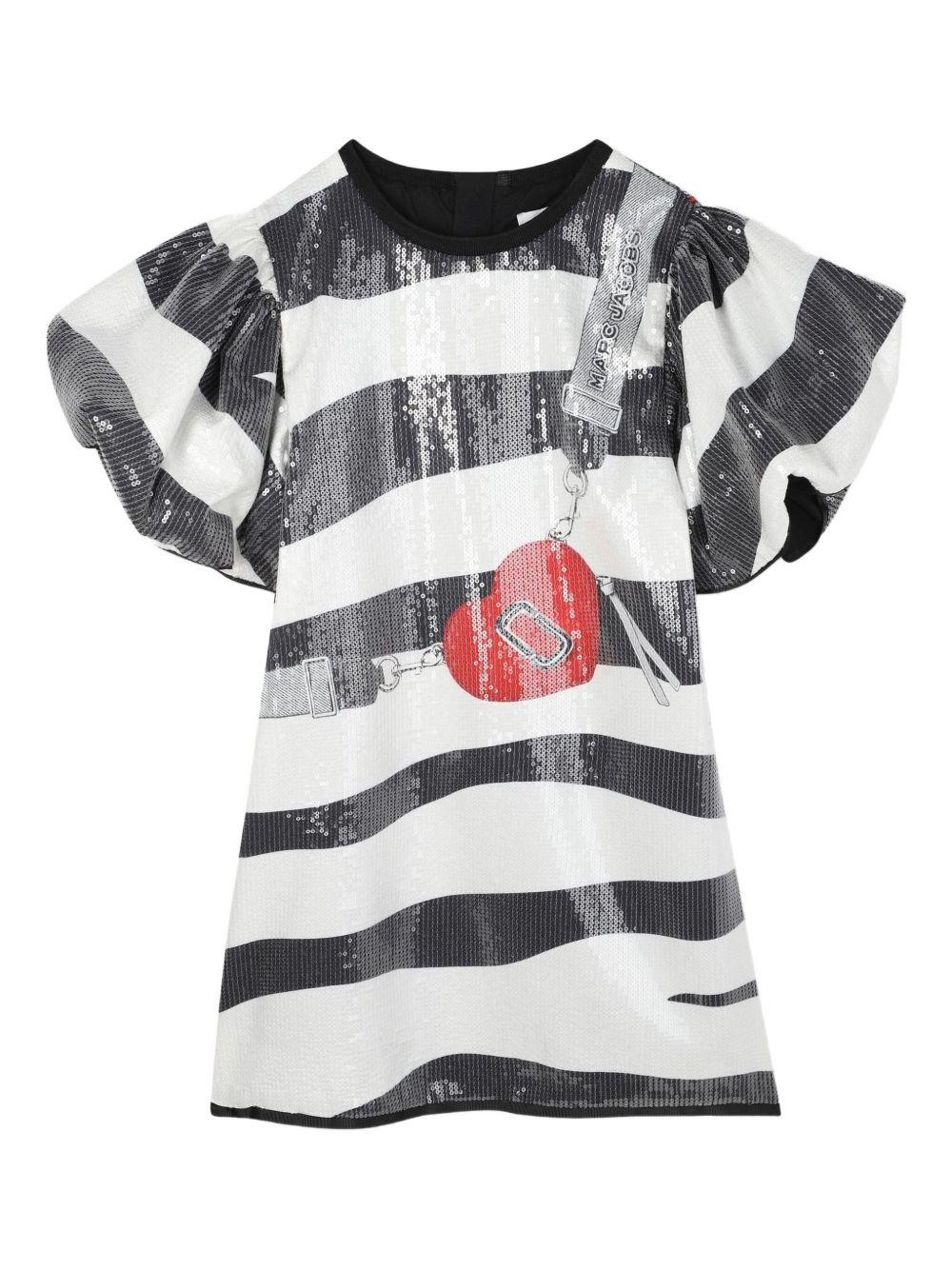 Abito a righe per bambina Marc Jacobs Kids multicolor con paillettes - Rubino Kids