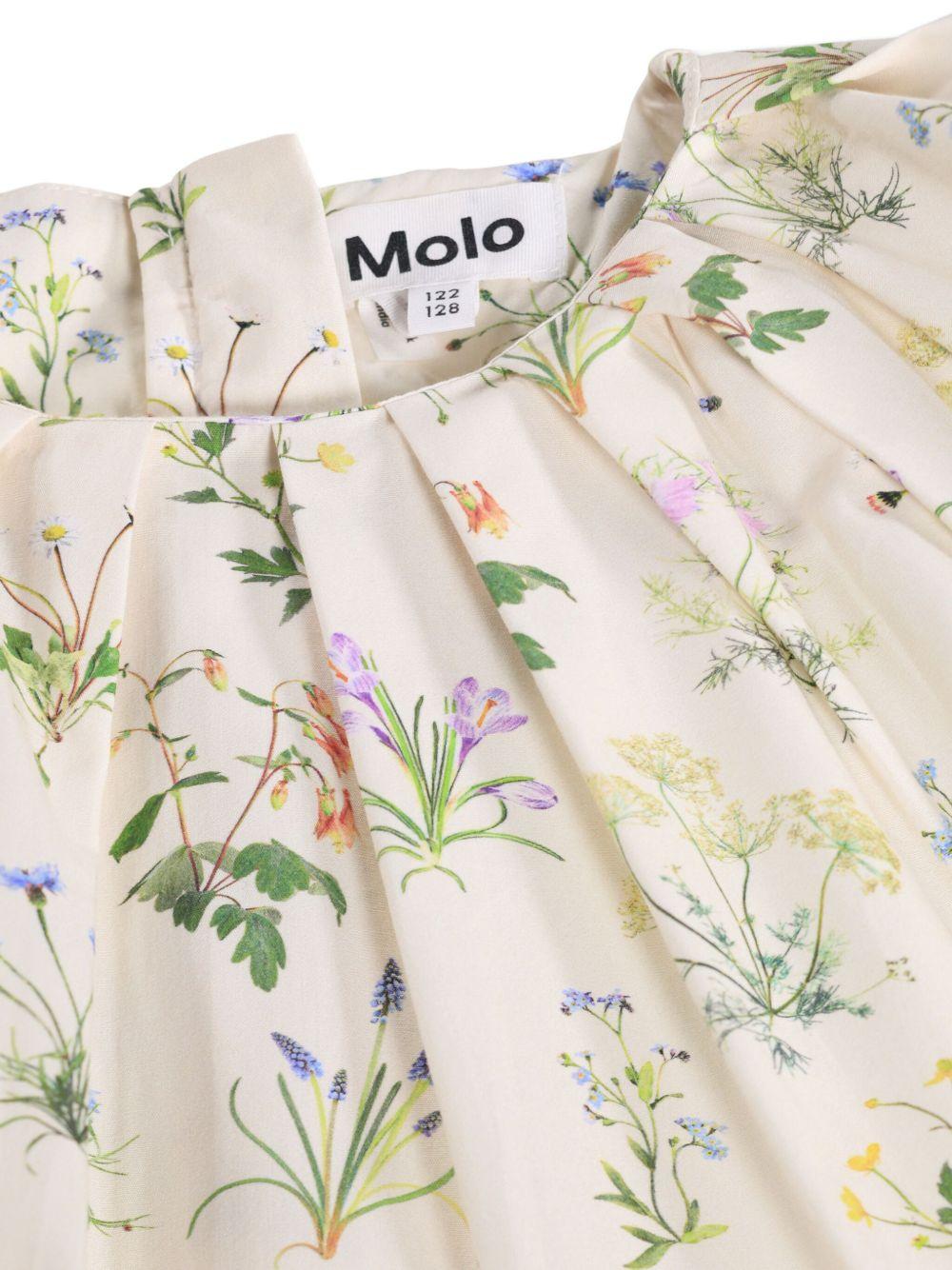 Abito Christen per bambina Molo beige con stampa a fiori - Rubino Kids