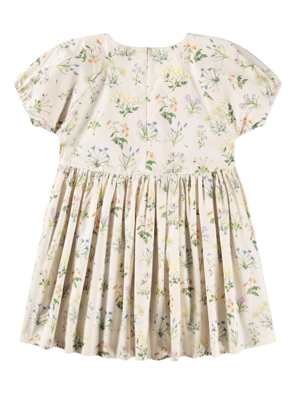 Abito Christen per bambina Molo beige con stampa a fiori - Rubino Kids