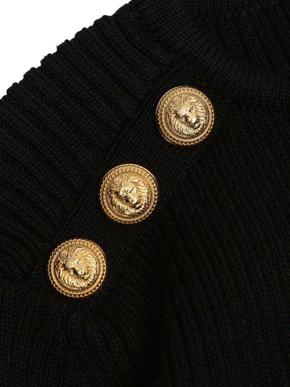 Abito con abbottonatura per bambina Balmain Kids nero goffrato - Rubino Kids