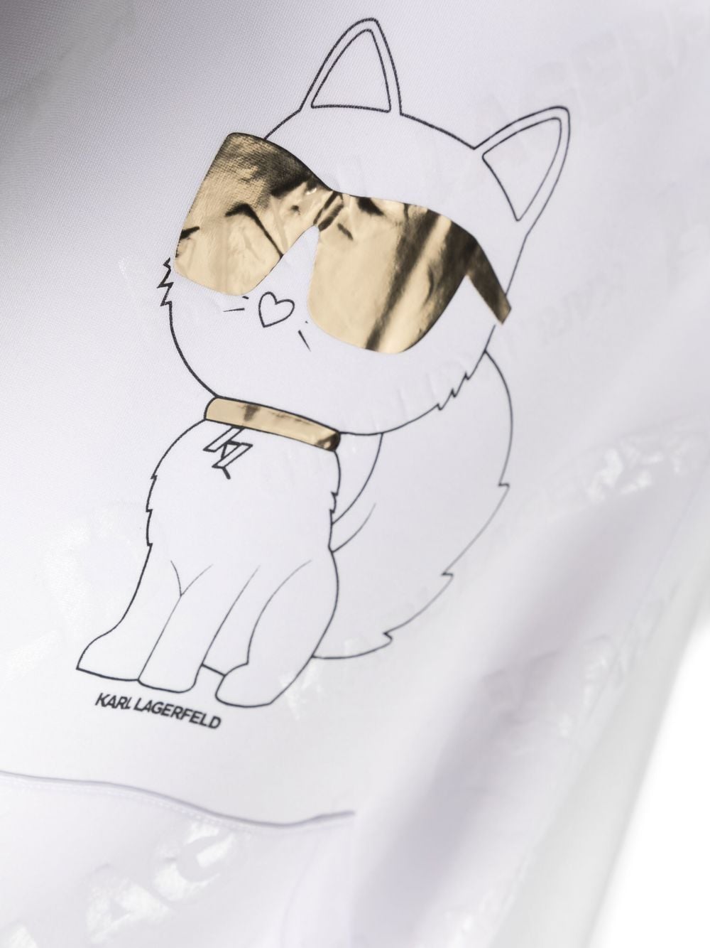 abito con cappuccio con stampa di gatti laminati - Rubino Kids