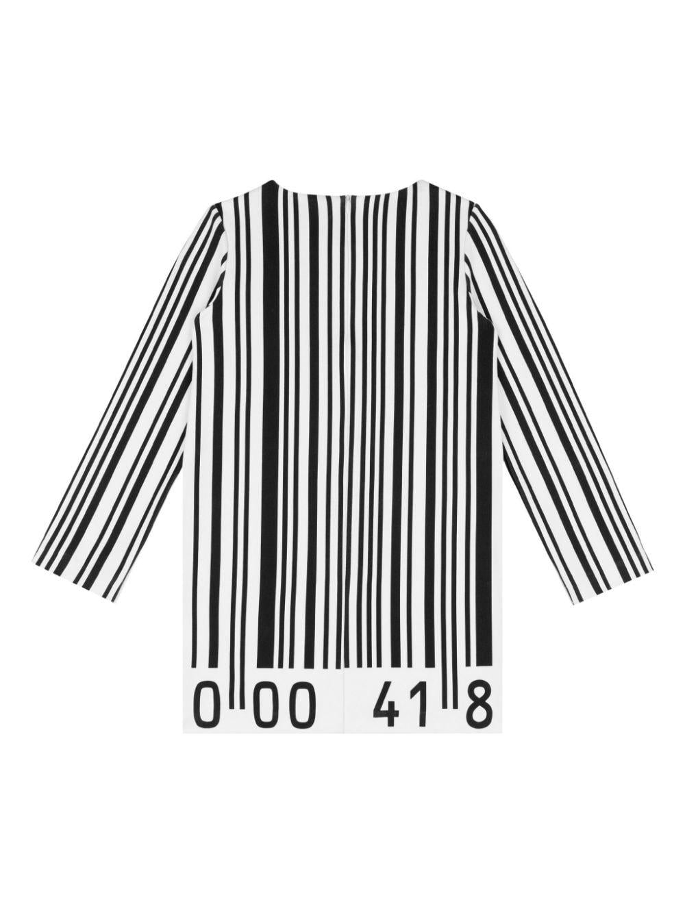 Abito con stampa broccata per bambina Moschino Kids bianco con girocollo - Rubino Kids