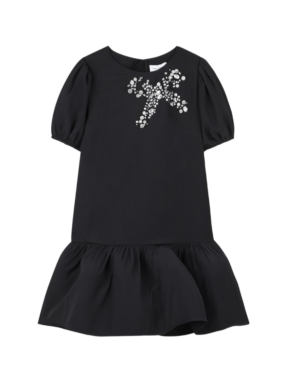 Abito corto per bambina Marc Jacobs Kids nero con decorazione - Rubino Kids