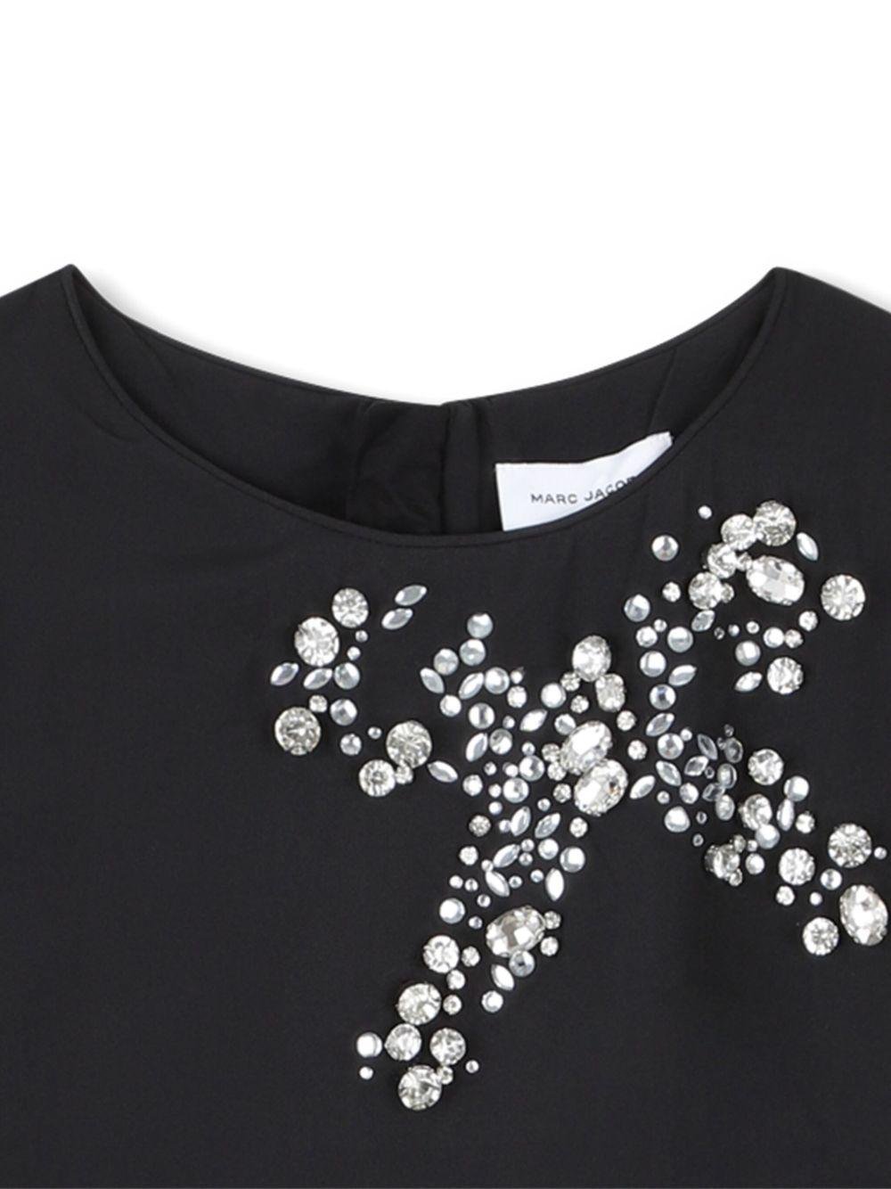 Abito corto per bambina Marc Jacobs Kids nero con decorazione - Rubino Kids