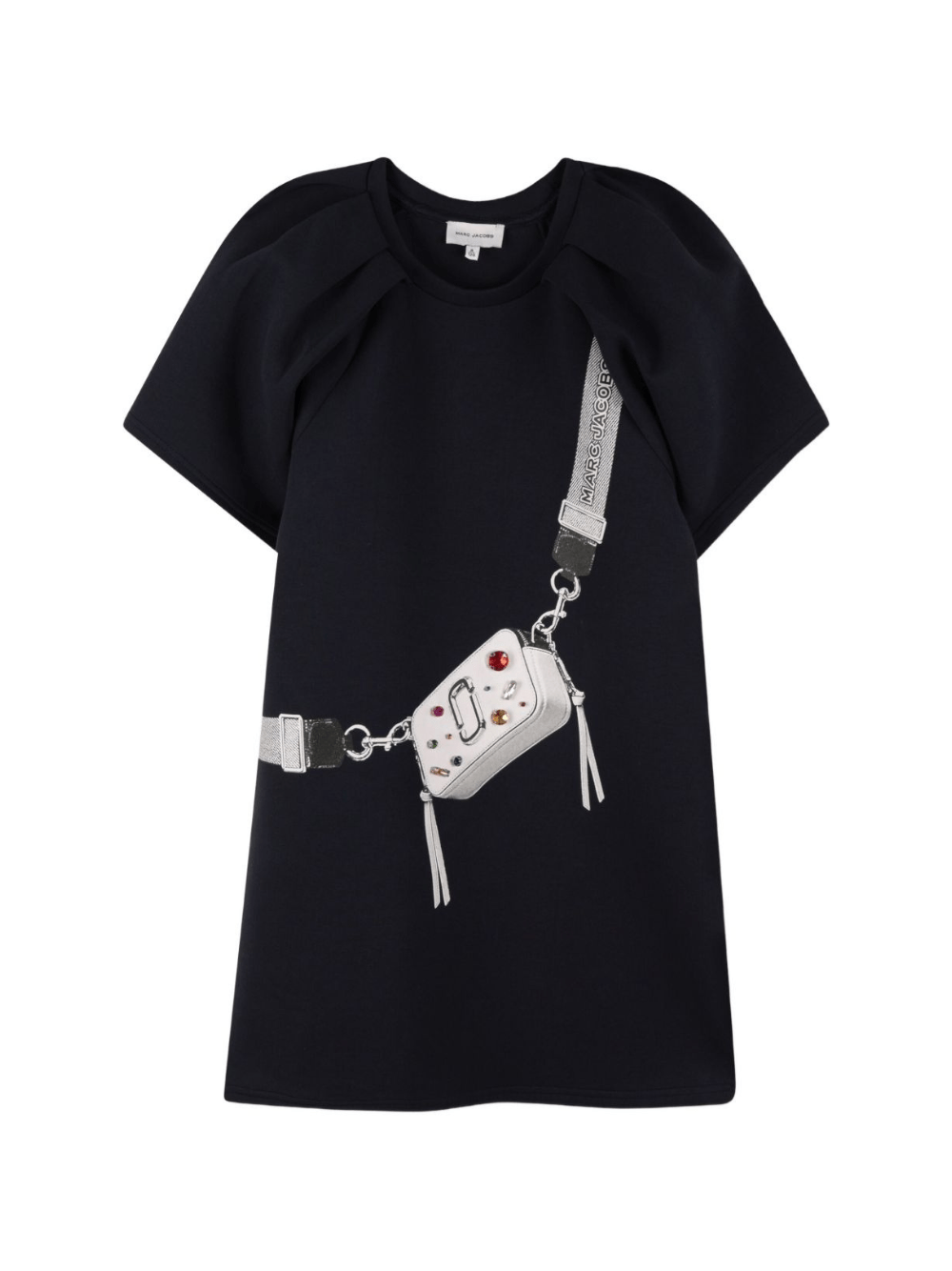 Abito corto Snapshot per bambina Marc Jacobs Kids nero con stampa - Rubino Kids
