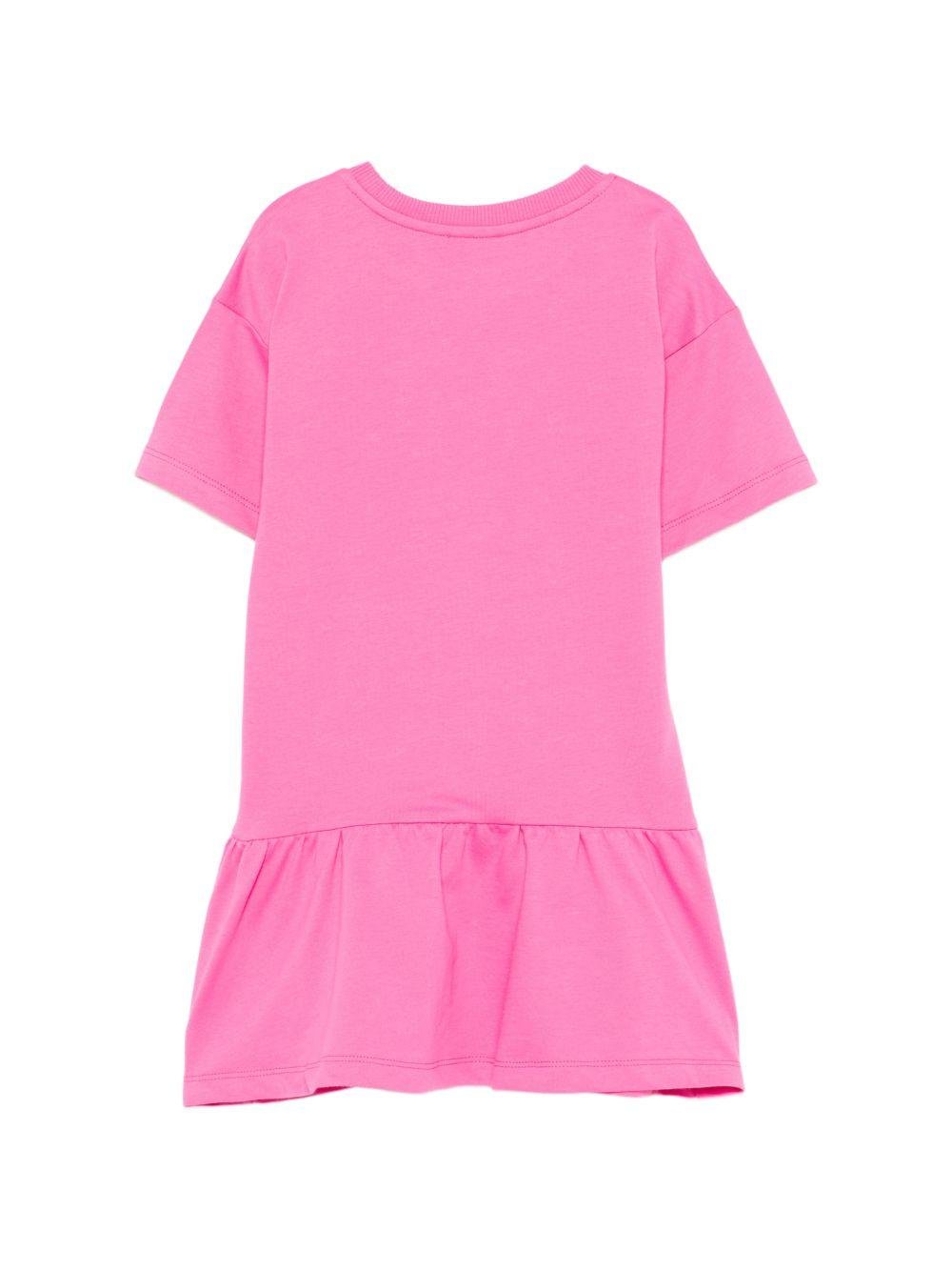 Abito da bambina Moschino Kids fucsia con stampa orsetto - Rubino Kids