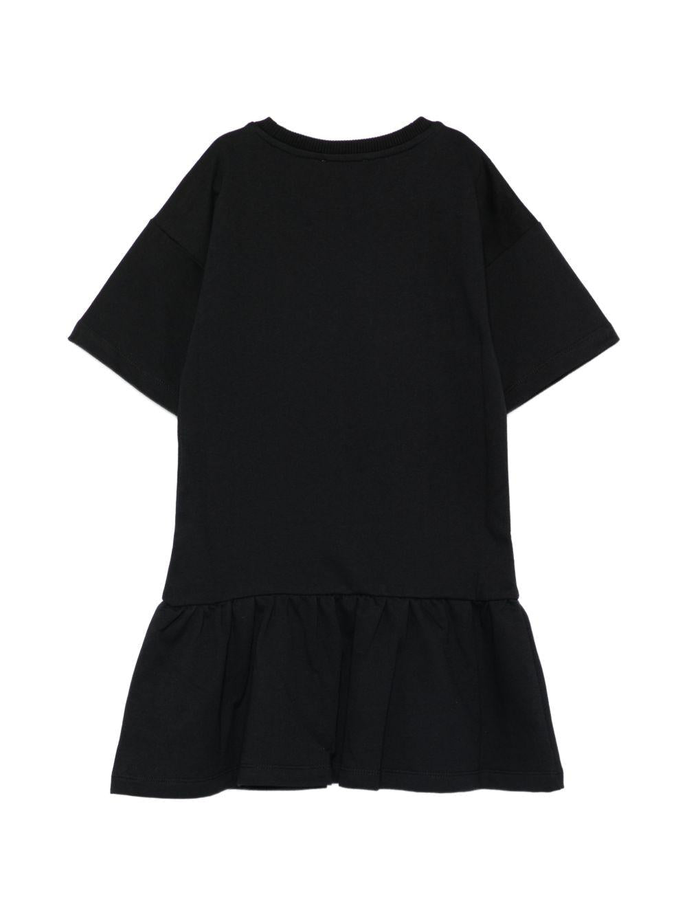 Abito da bambina Moschino Kids nero con stampa orsetto - Rubino Kids