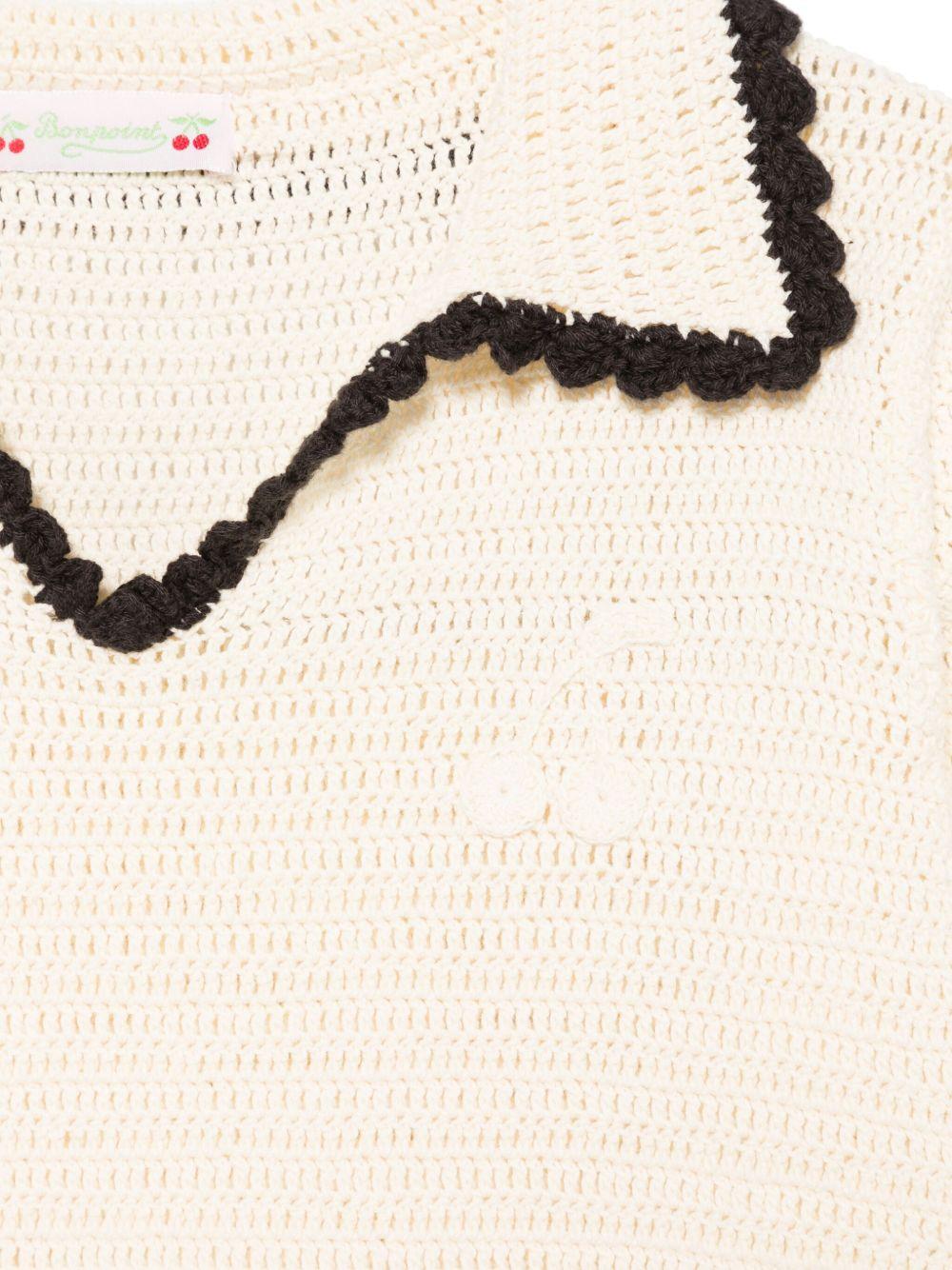 Abito Elaine per bambina Bonpoint beige con scollo a V - Rubino Kids