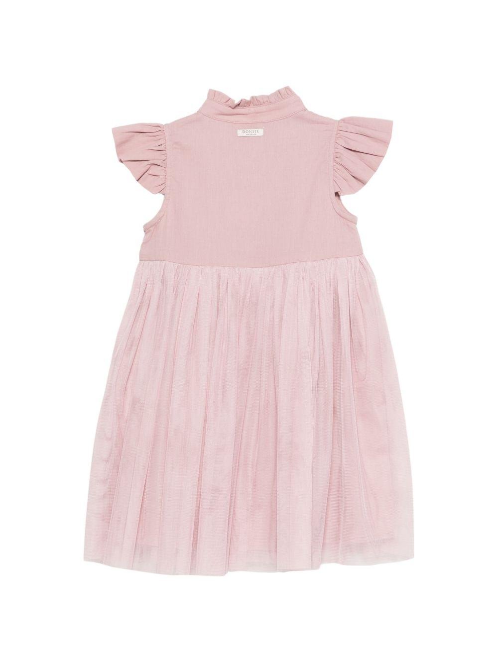 Abito Fleurance per bambina Donsje rosa con ruches - Rubino Kids