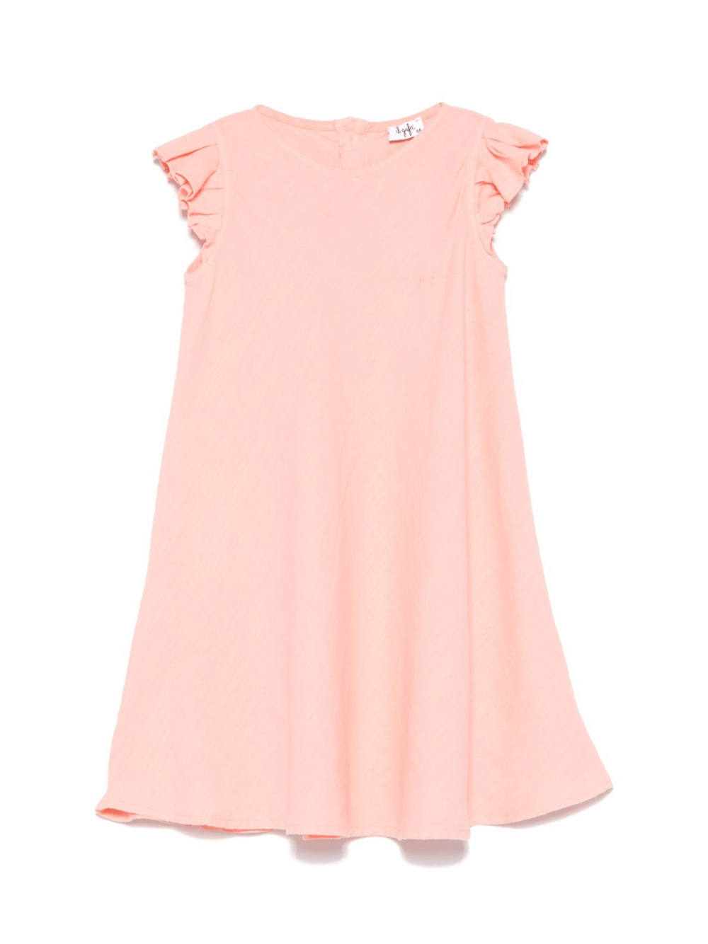 Abito in lino per bambina Il Gufo rosa con ruches - Rubino Kids