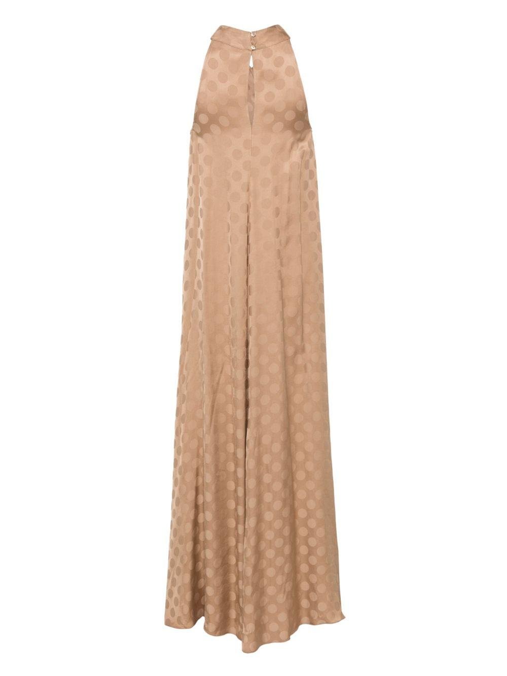 Abito lungo per donna Merci beige con motivo a pois - Rubino Kids