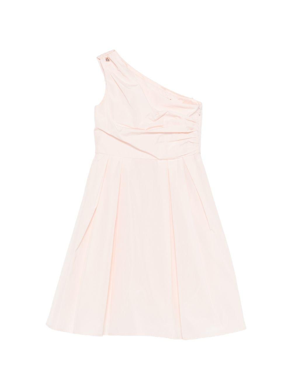 Abito monospalla per bambina Elisabetta Franchi La Mia Bambina rosa plissettato - Rubino Kids