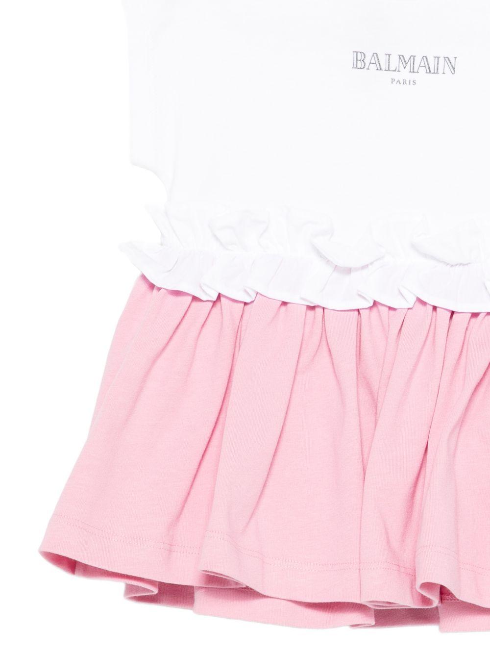 Abito per bambina Balmain kids bianco a girocollo - Rubino Kids