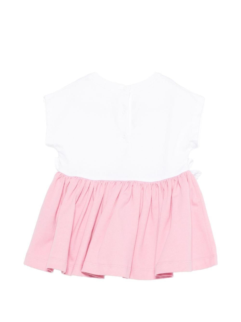 Abito per bambina Balmain kids bianco a girocollo - Rubino Kids