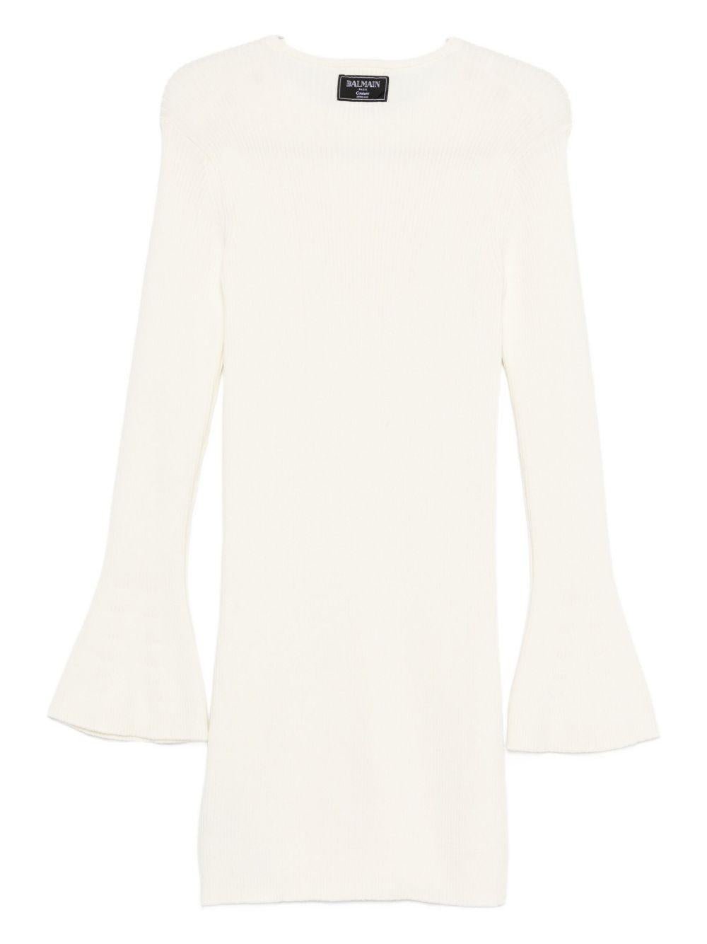 Abito per bambina Balmain Kids bianco con maniche a campana - Rubino Kids