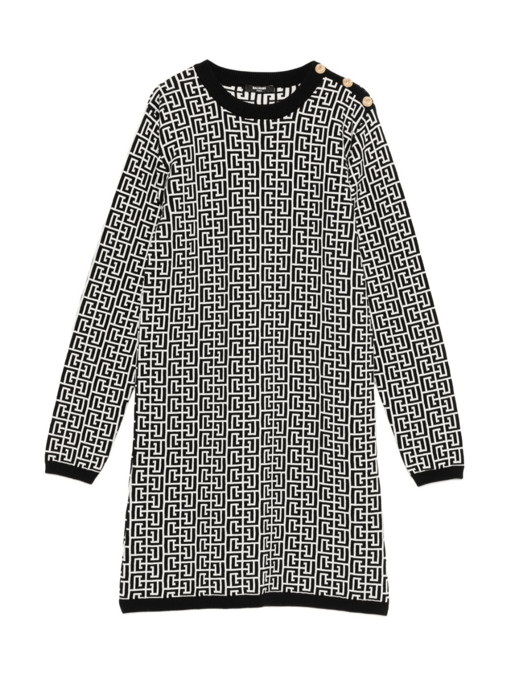 Abito per bambina Balmain Kids multicolore con motivo monogramma - Rubino Kids