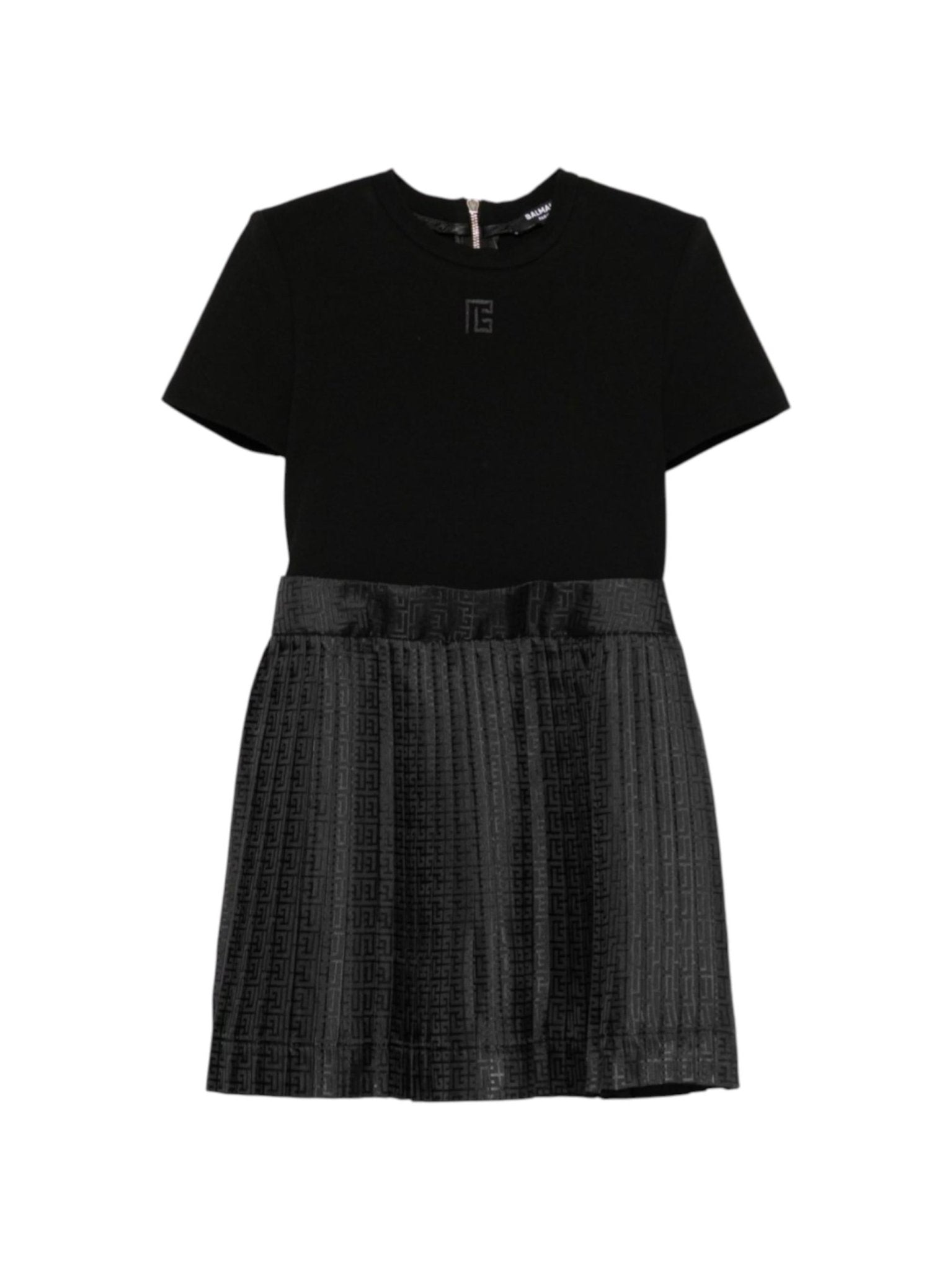 Abito per bambina Balmain Kids nero con logo ricamato - Rubino Kids