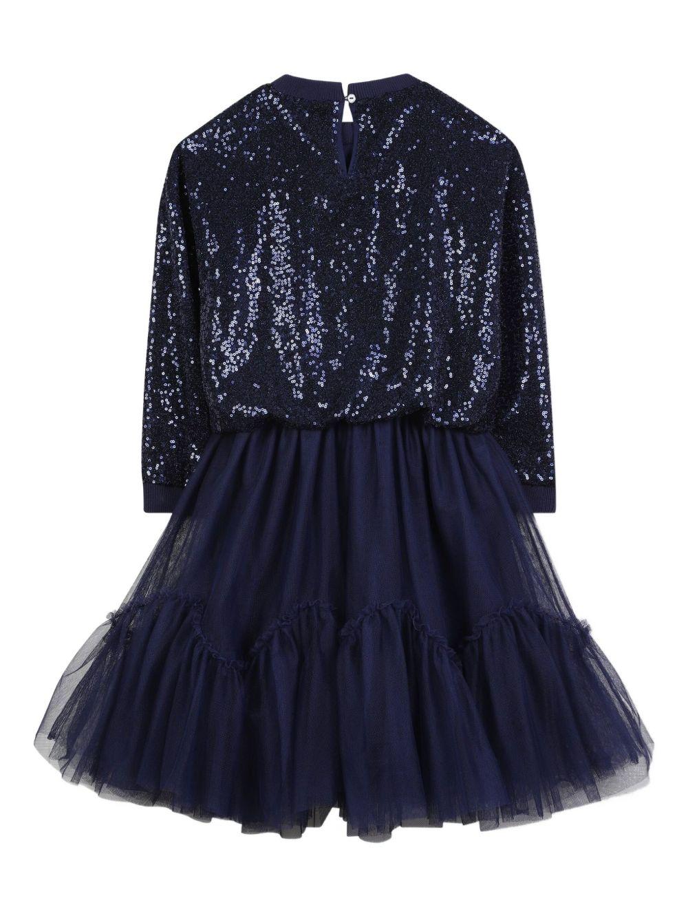 Abito per bambina Billieblush blu in tulle con paillettes - Rubino Kids