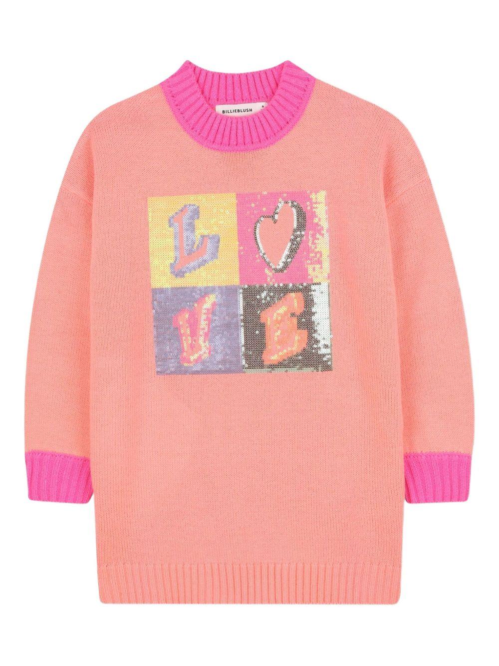 Abito per bambina Billieblush rosa con dettaglio con paillettes - Rubino Kids
