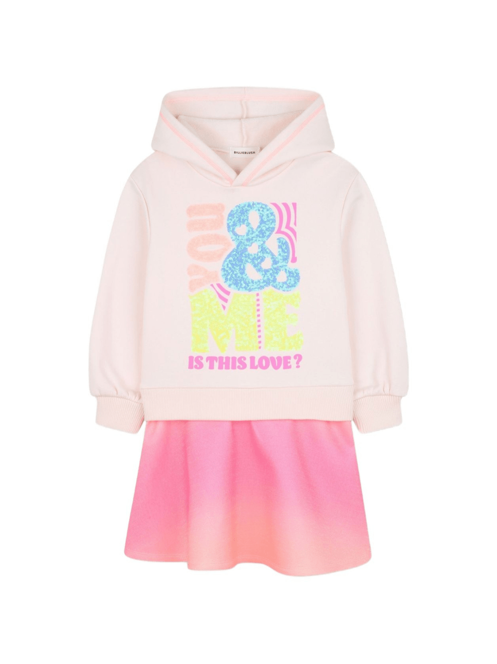 Abito per bambina Billieblush rosa con stampa "You & Me" - Rubino Kids
