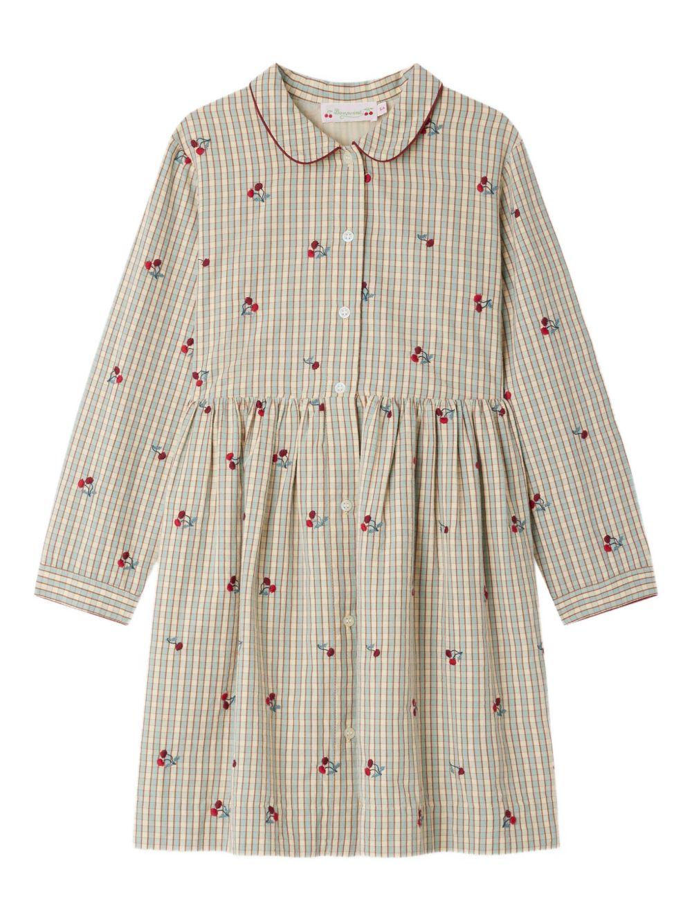 Abito per bambina Bonpoint beige con ricamo ciliegie - Rubino Kids