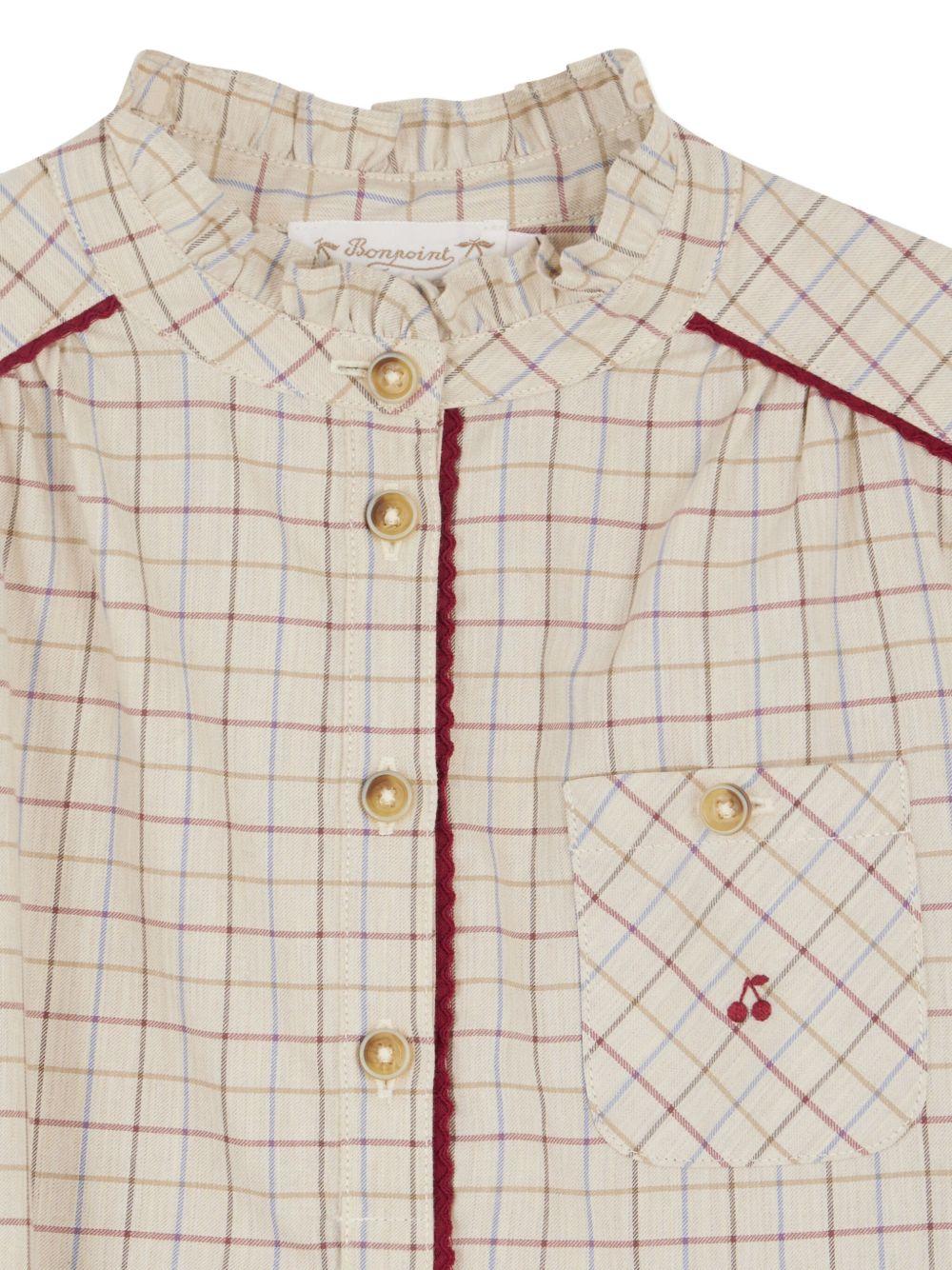 Abito per bambina Bonpoint beige con ruches - Rubino Kids