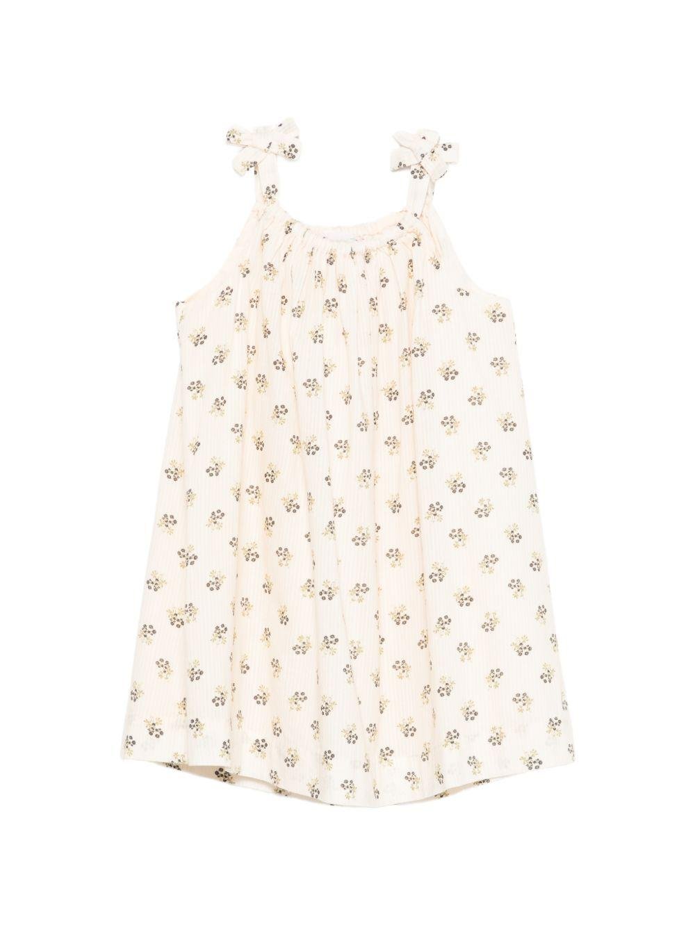 Abito per bambina Bonpoint bianco con stampa fiori all - over - Rubino Kids