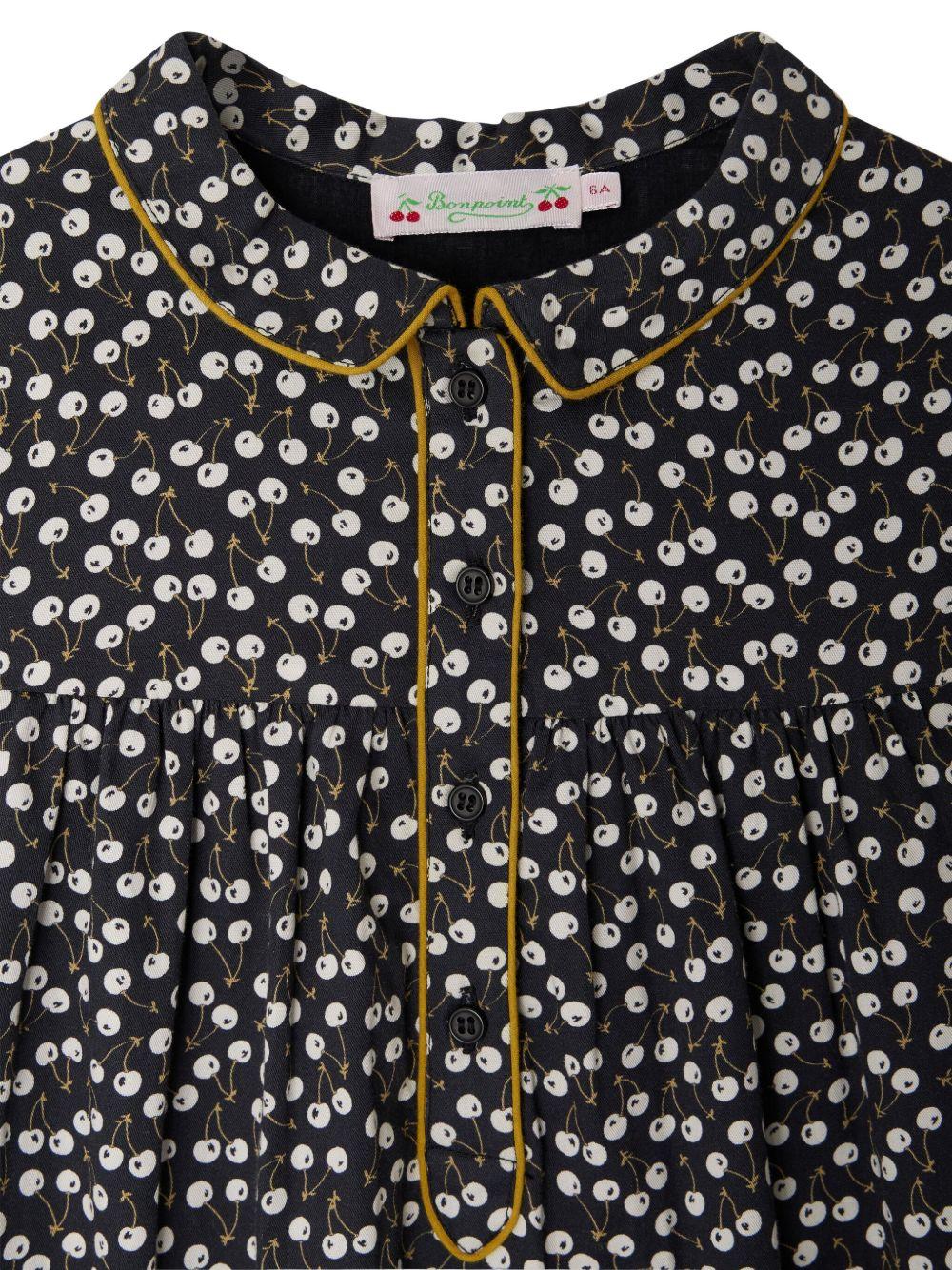 Abito per bambina Bonpoint Dorothee nero con stampa ciliegie - Rubino Kids