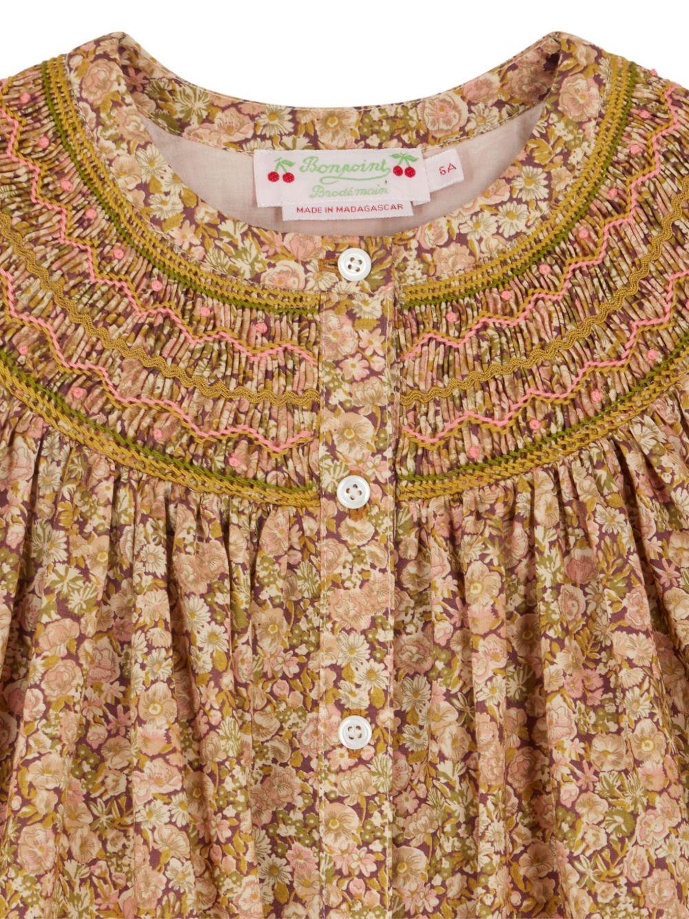 Abito per bambina Bonpoint giallo con stampa a fiori - Rubino Kids