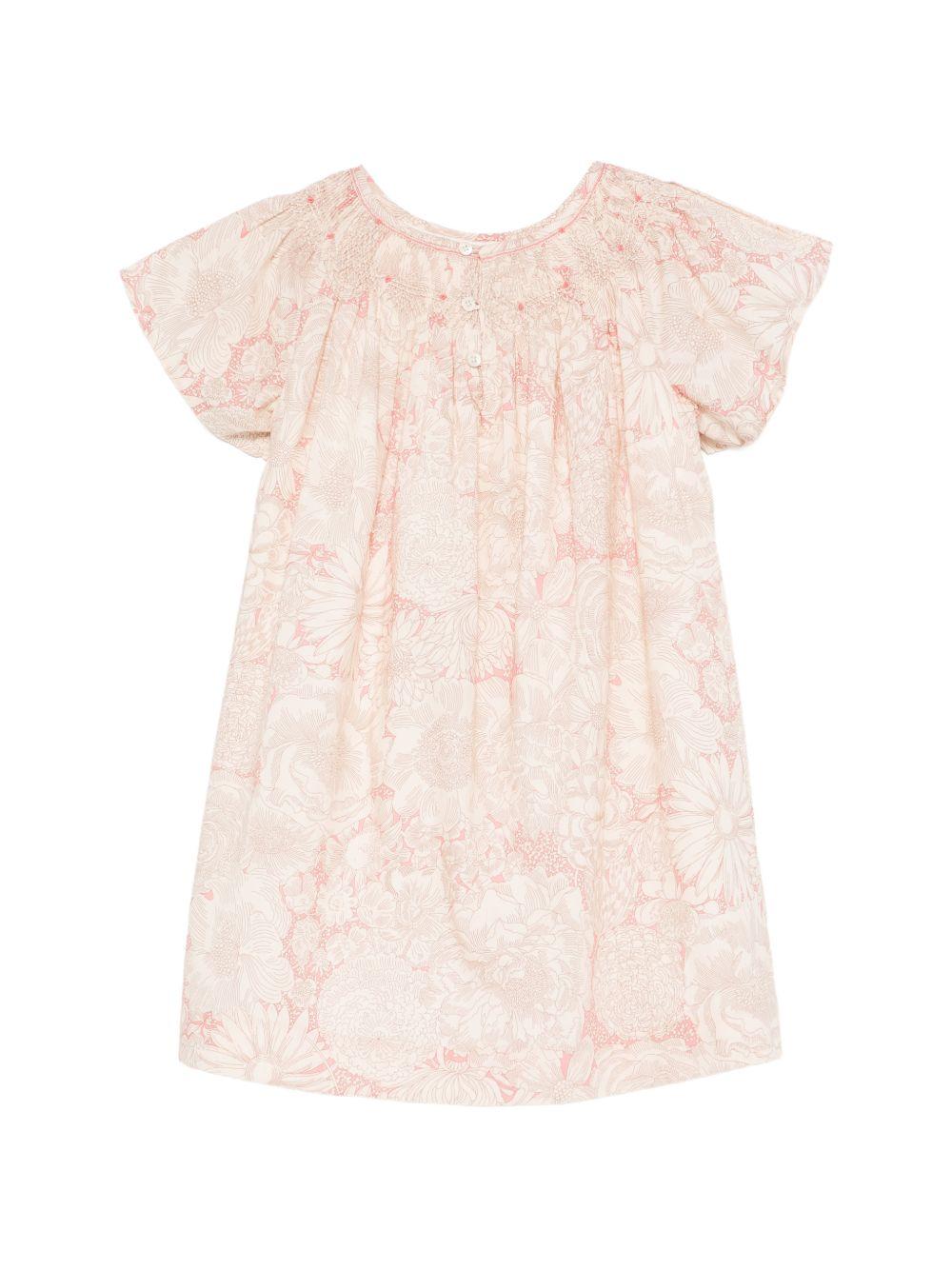 Abito per bambina Bonpoint rosa con stampa grafica floreale - Rubino Kids