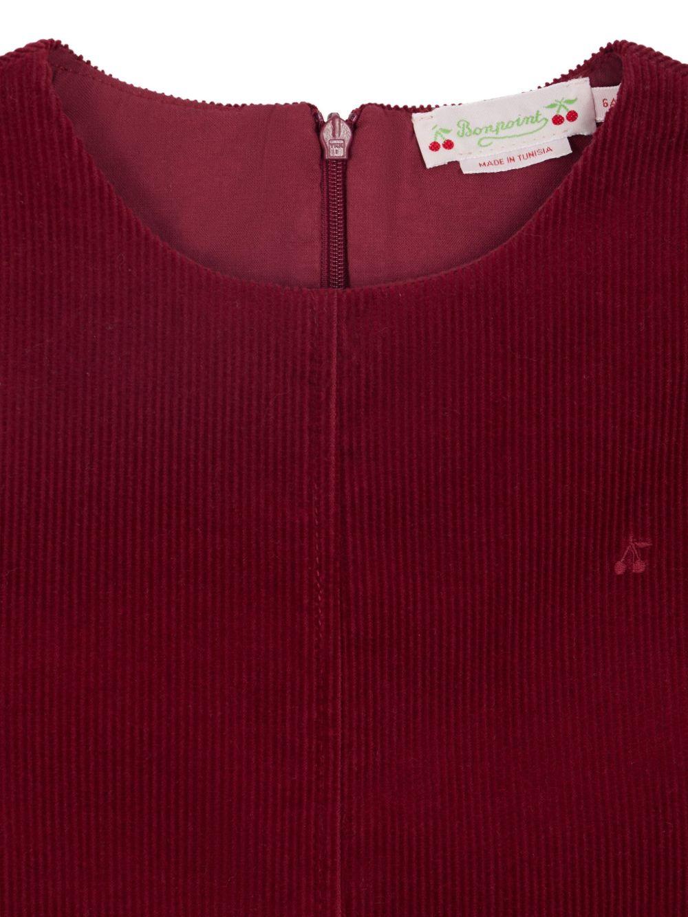 Abito per bambina Bonpoint rosso con texture a coste - Rubino Kids