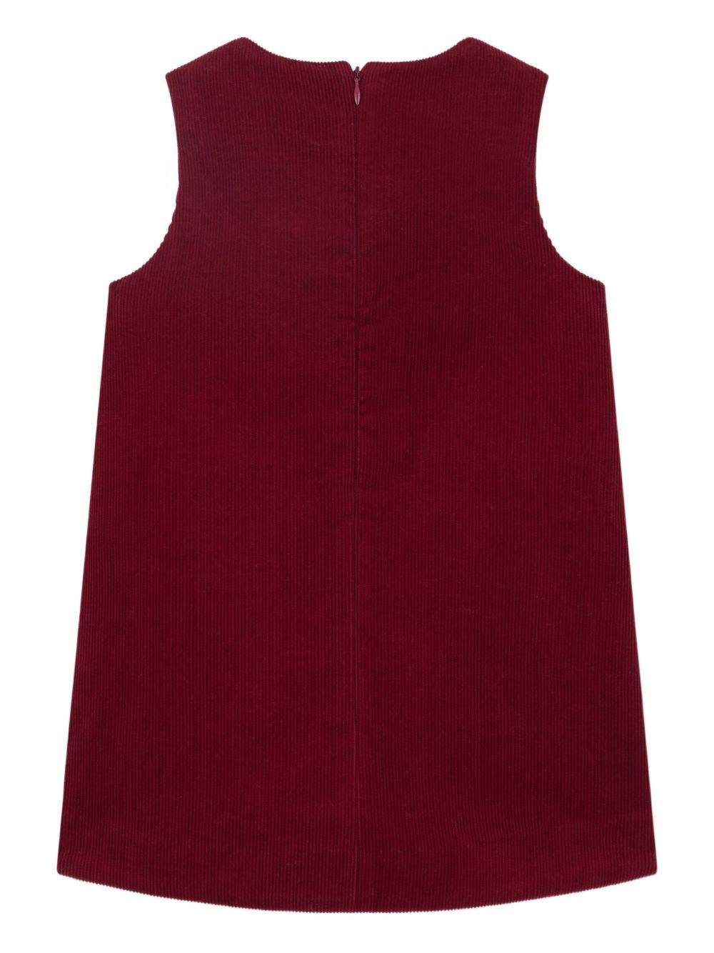 Abito per bambina Bonpoint rosso con texture a coste - Rubino Kids