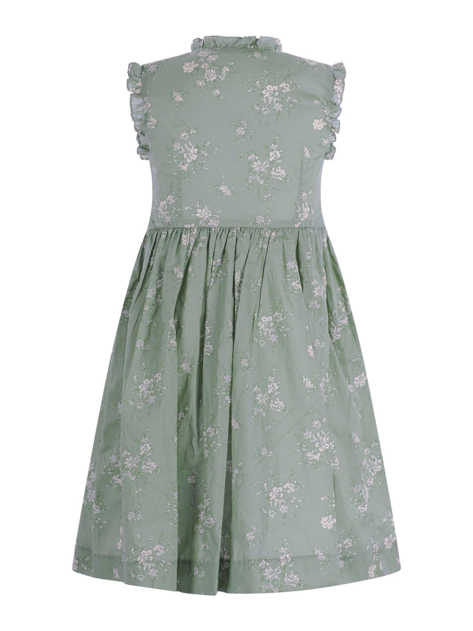 Abito per bambina Bonpoint verde con corpetto arricciato - Rubino Kids