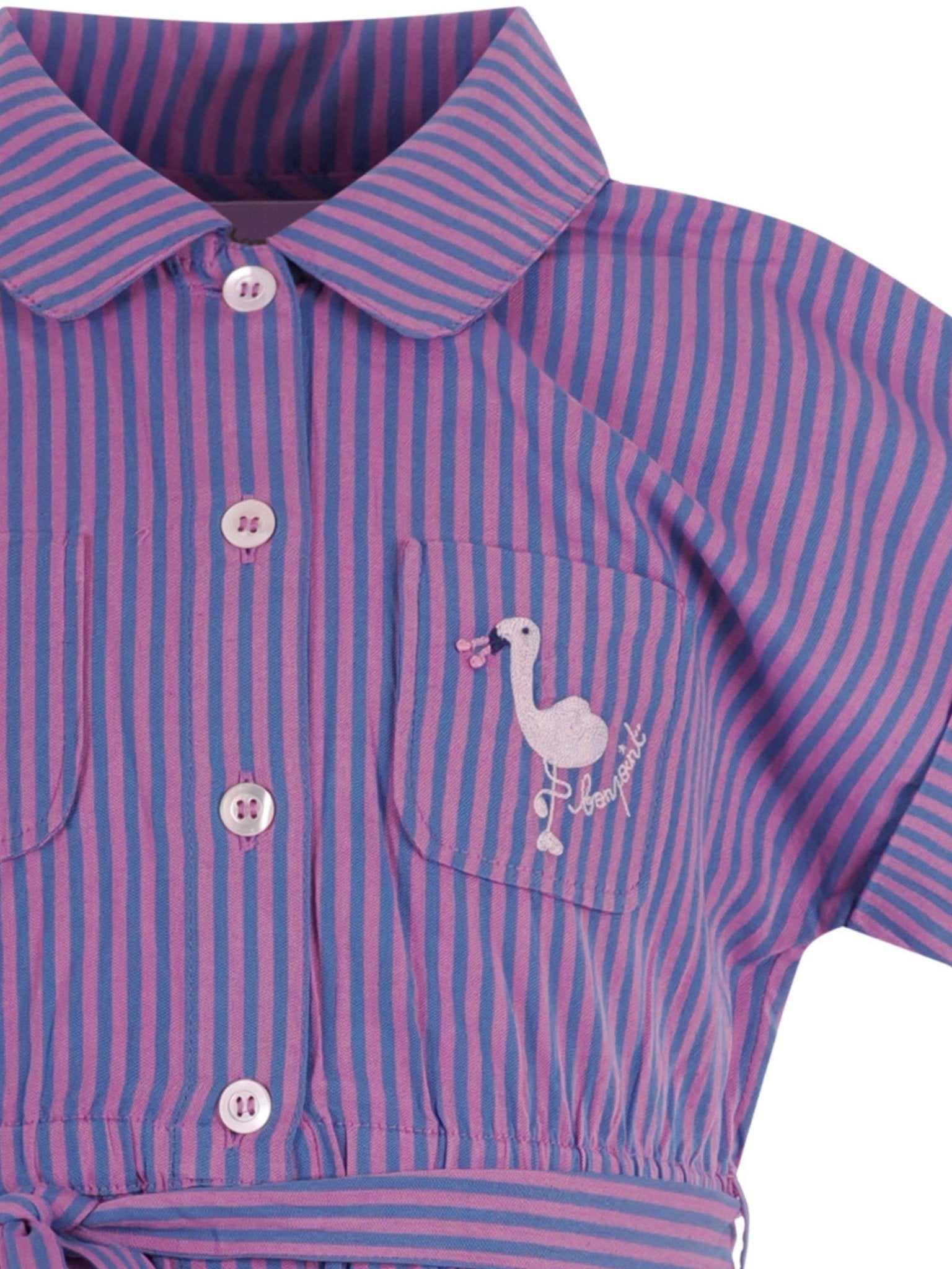 Abito per bambina Bonpoint viola con motivo a righe - Rubino Kids