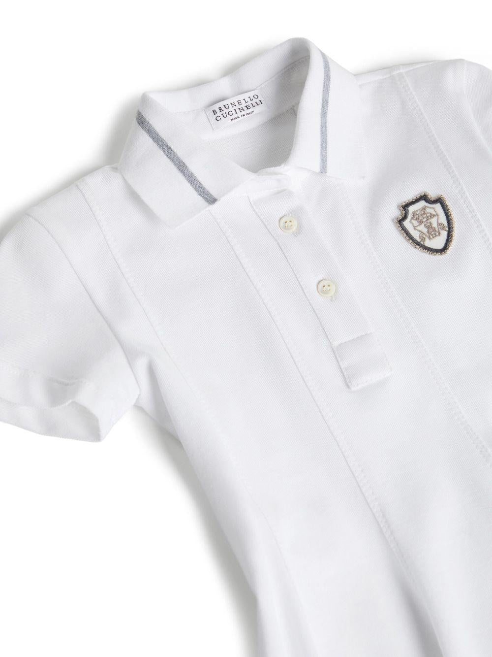 Abito per bambina Brunello Cucinelli Kids bianco modello polo - Rubino Kids