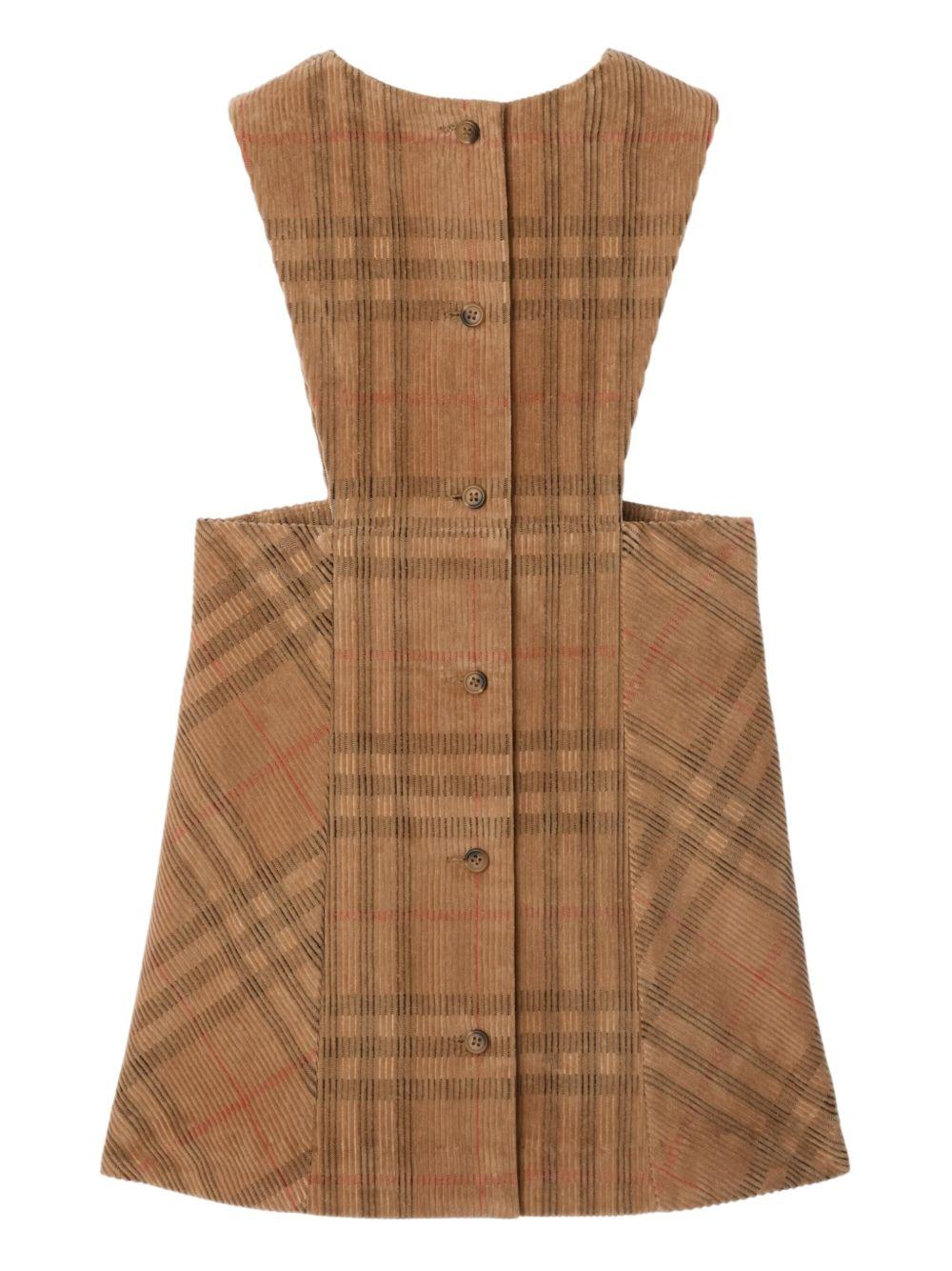 Abito per bambina Burberry Kids beige con motivo Vintage Check - Rubino Kids