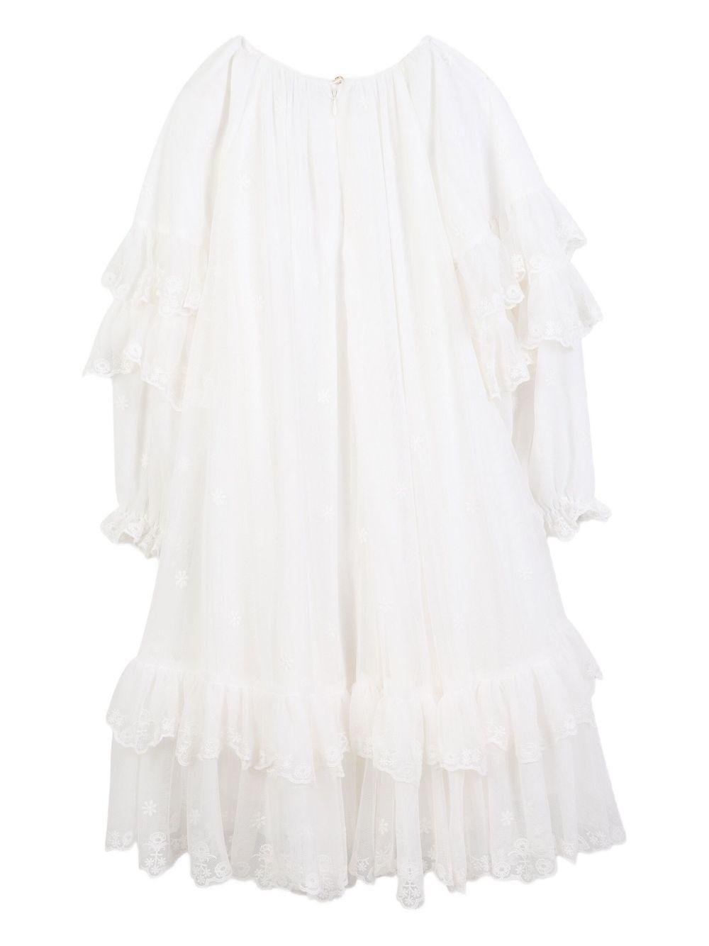 Abito per bambina Chloé Kids bianco con ruches - Rubino Kids