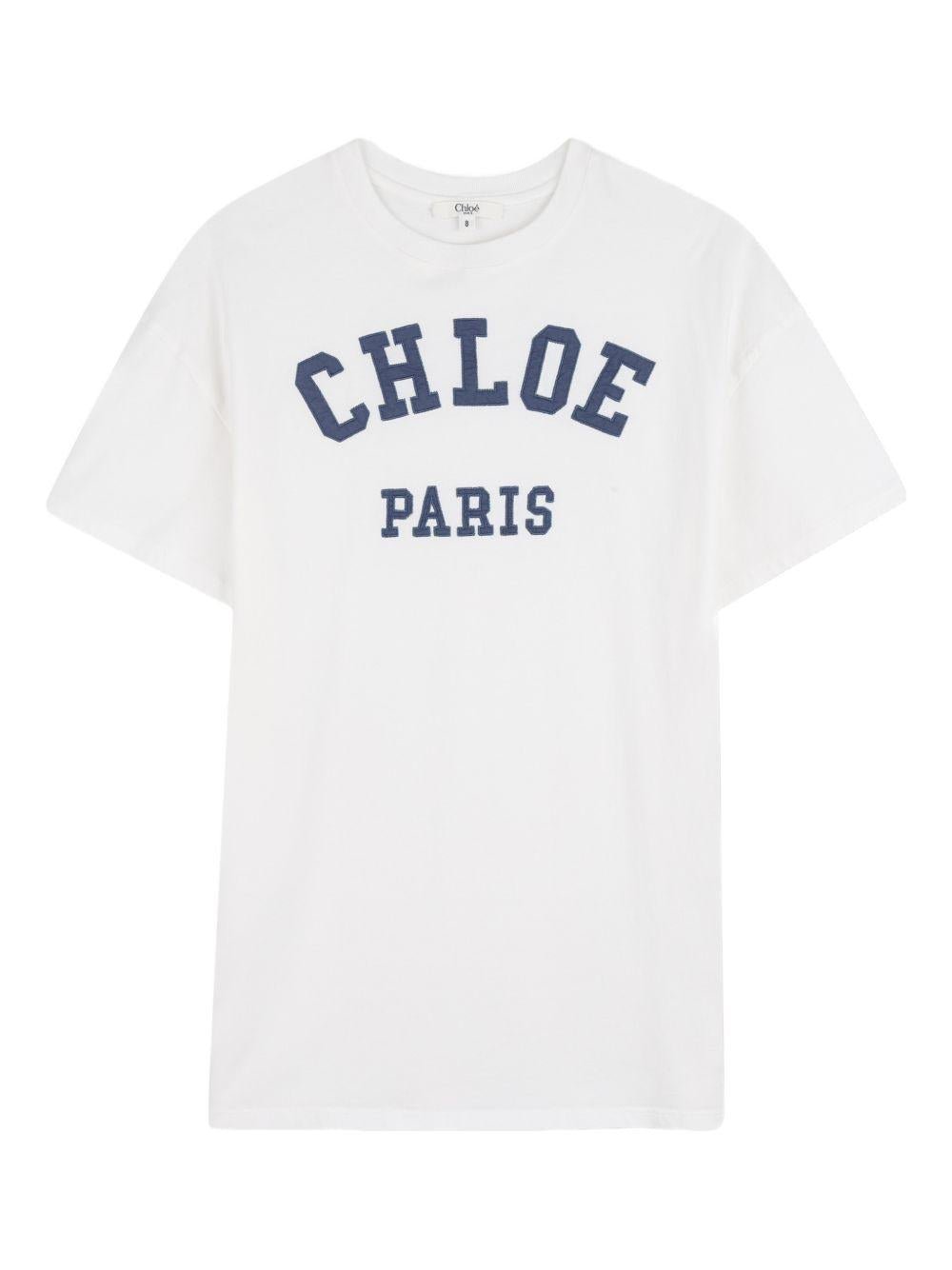 Abito per bambina Chloé Kids bianco modello t-shirt - Rubino Kids