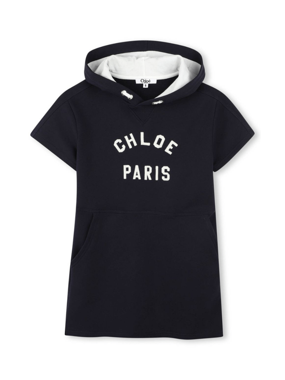 Abito per bambina Chloé Kids blu con cappuccio con orlo dritto - Rubino Kids
