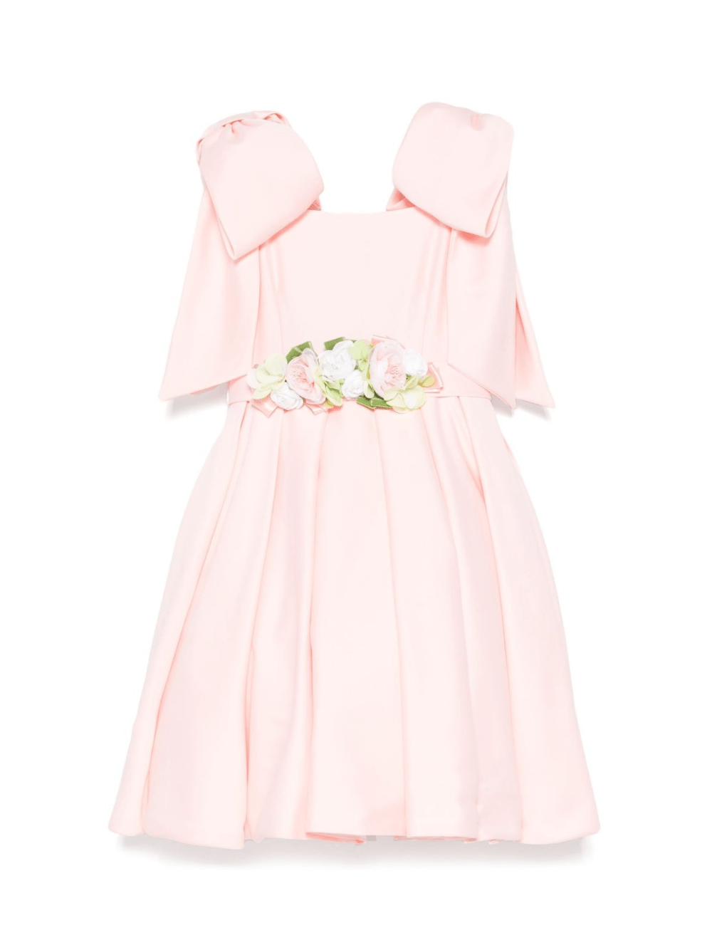 Abito per bambina Colorichiari rosa con applicazione a fiori - Rubino Kids