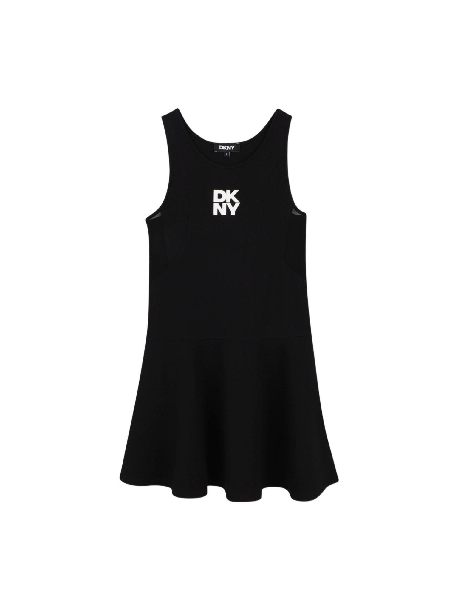 Abito per bambina DKNY Kids nero con logo sul davanti - Rubino Kids