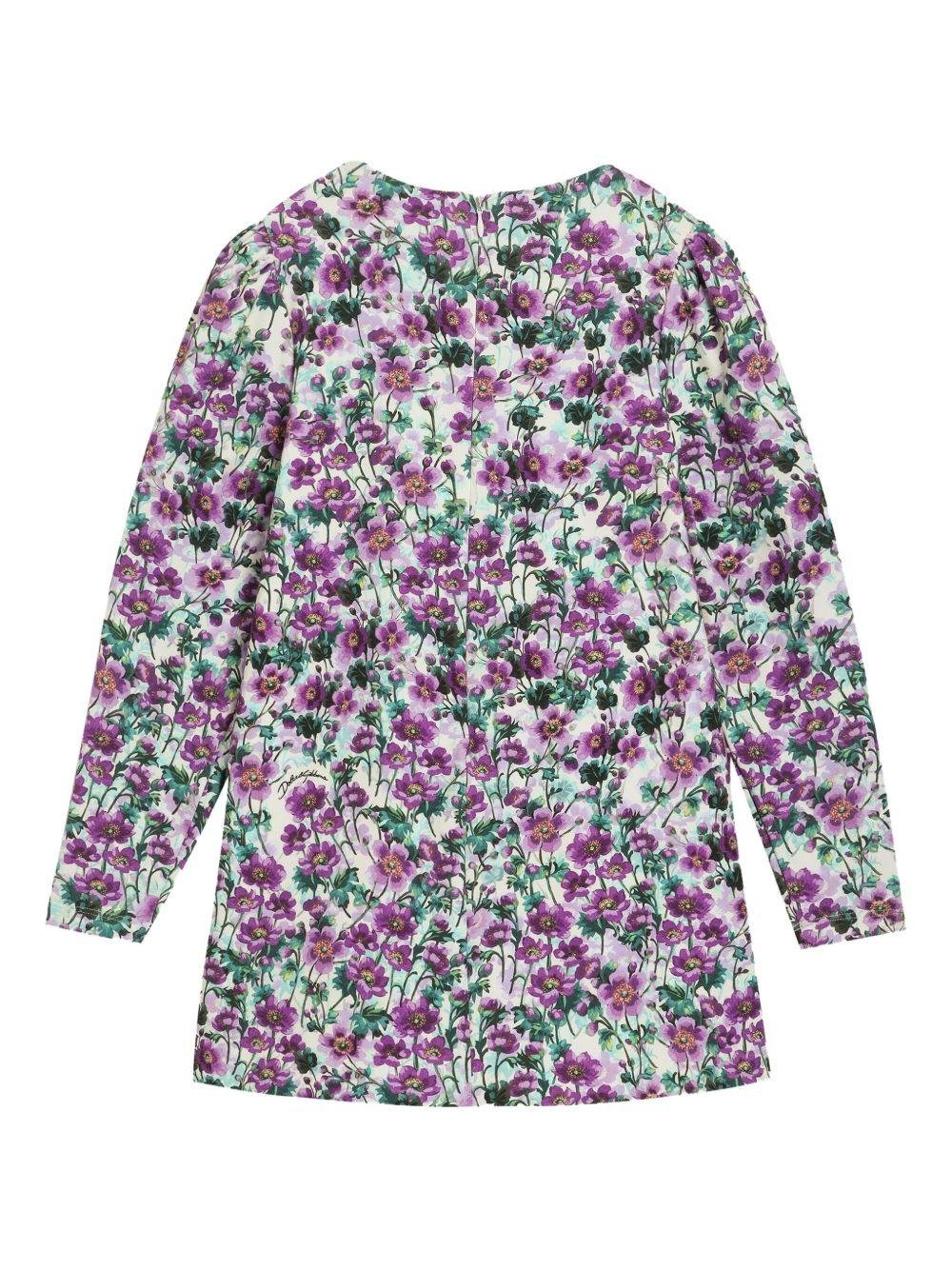 Abito per bambina Dolce & Gabbana Kids viola con stampa a fiori - Rubino Kids