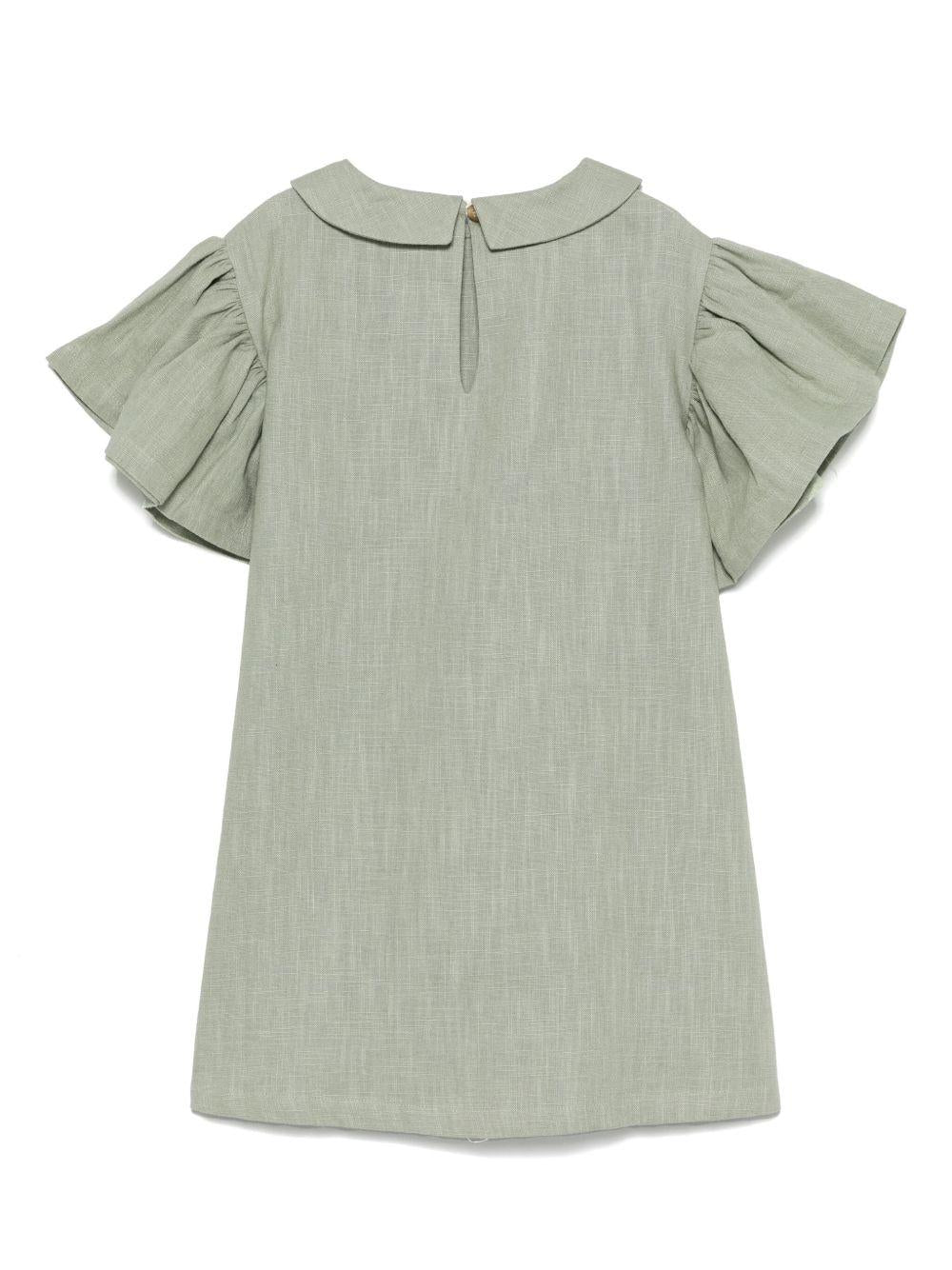 Abito per bambina Donsje Capucine verde con dettagli con ruches - Rubino Kids