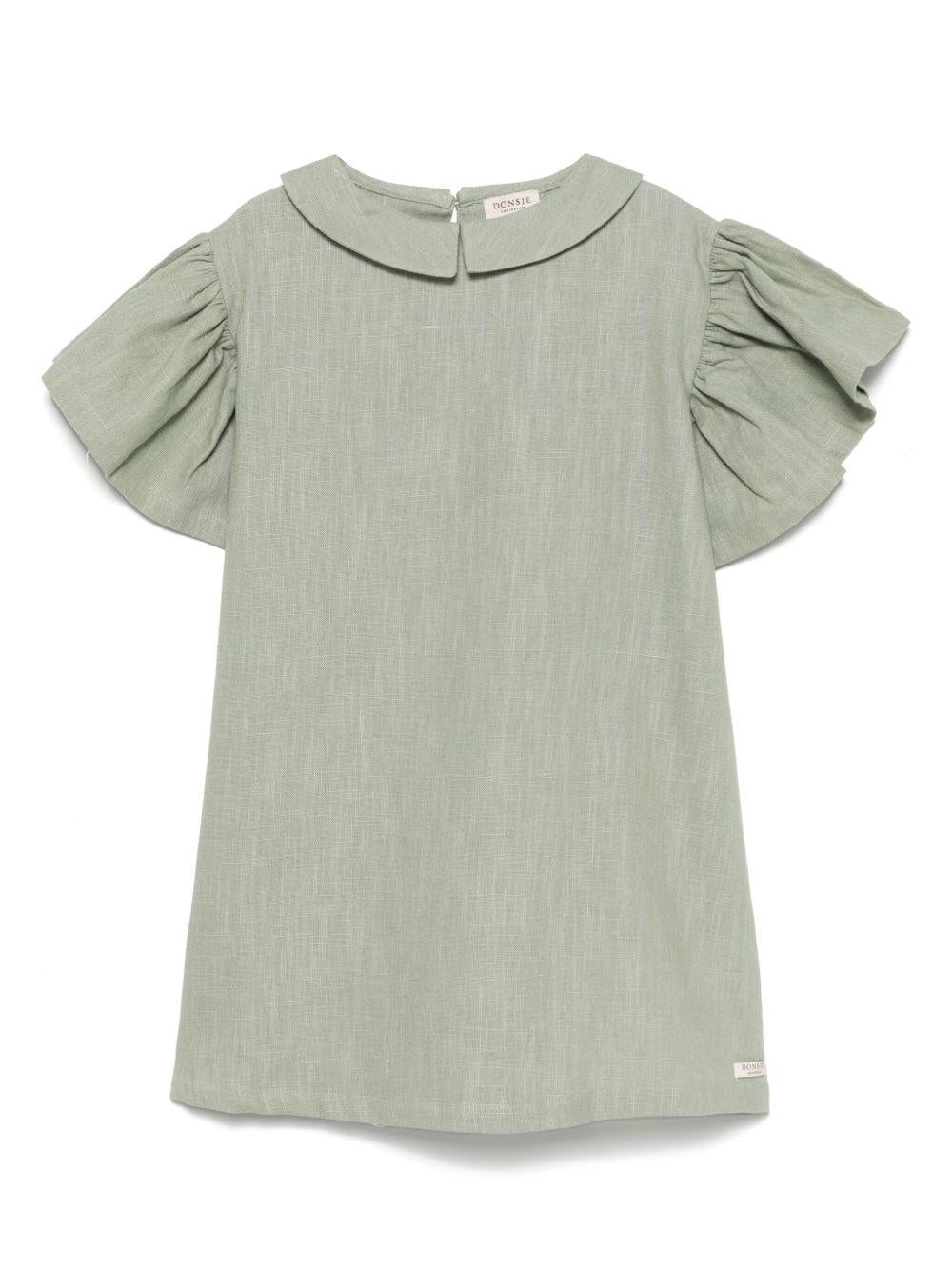 Abito per bambina Donsje Capucine verde con dettagli con ruches - Rubino Kids