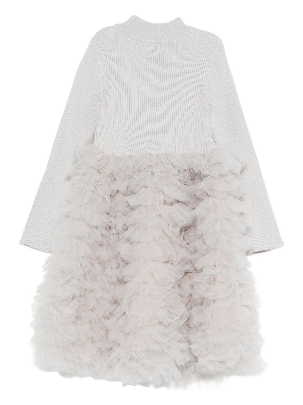 Abito per bambina Donsje grigio con gonna con dettagli arricciati - Rubino Kids